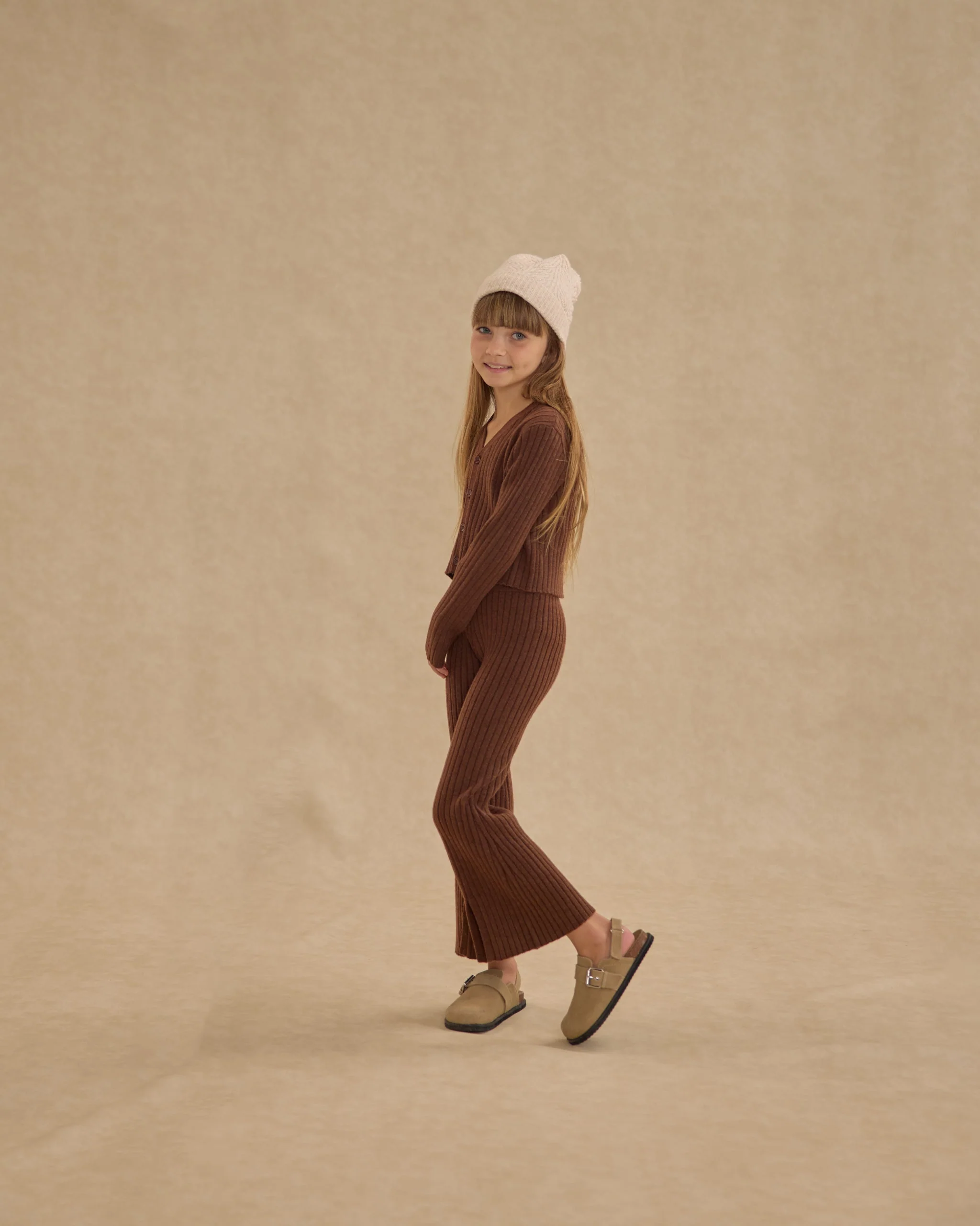 Flare Knit Pant || Brown - Image 4