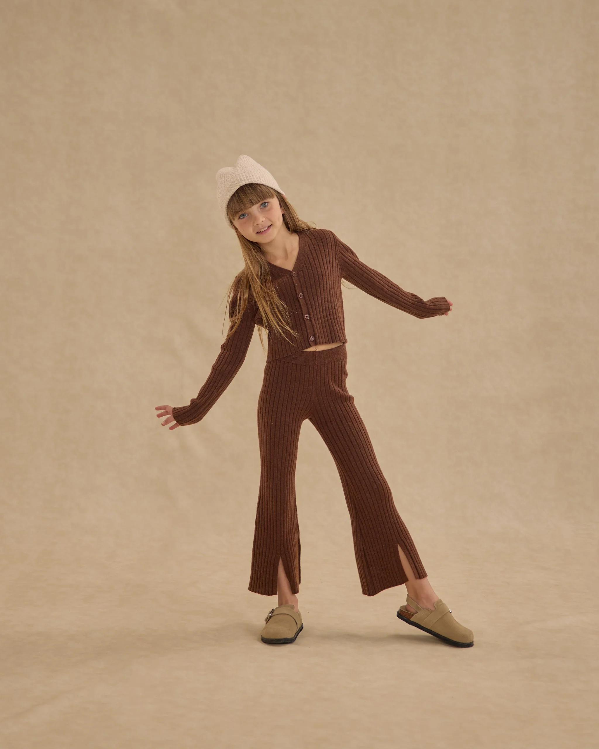 Flare Knit Pant || Brown - Image 5