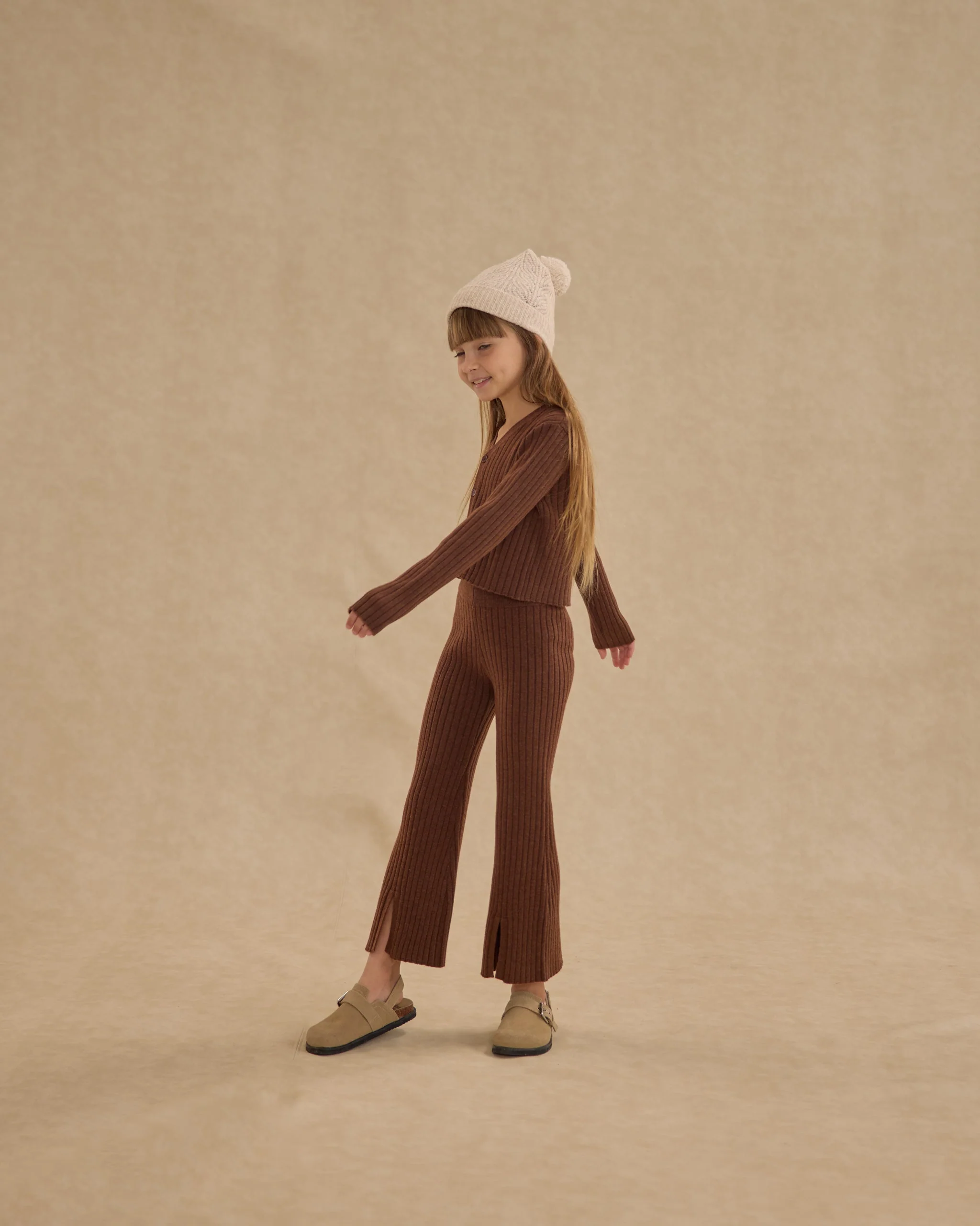 Flare Knit Pant || Brown - Image 6
