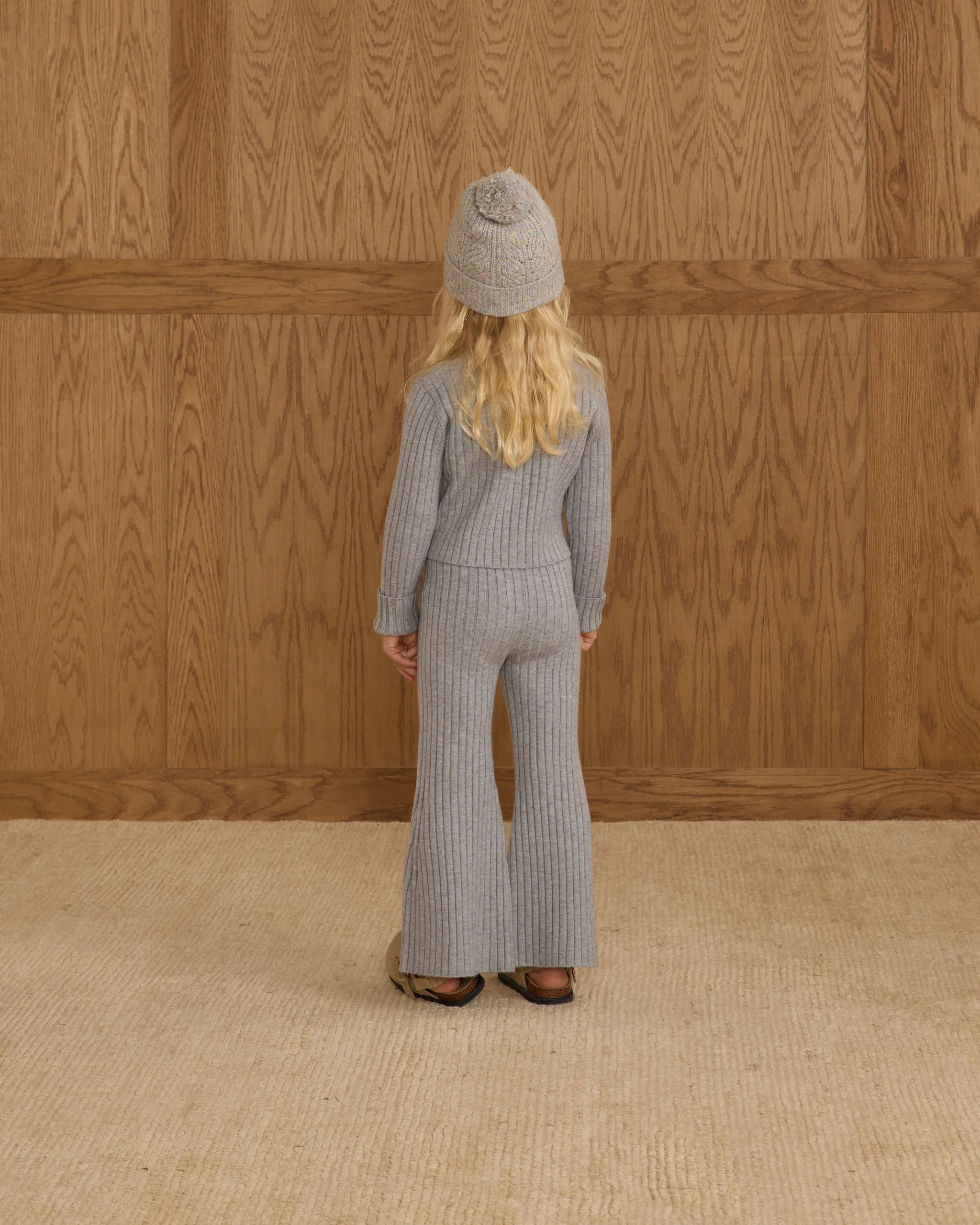 Flare Knit Pant || Dusty Blue - Image 3
