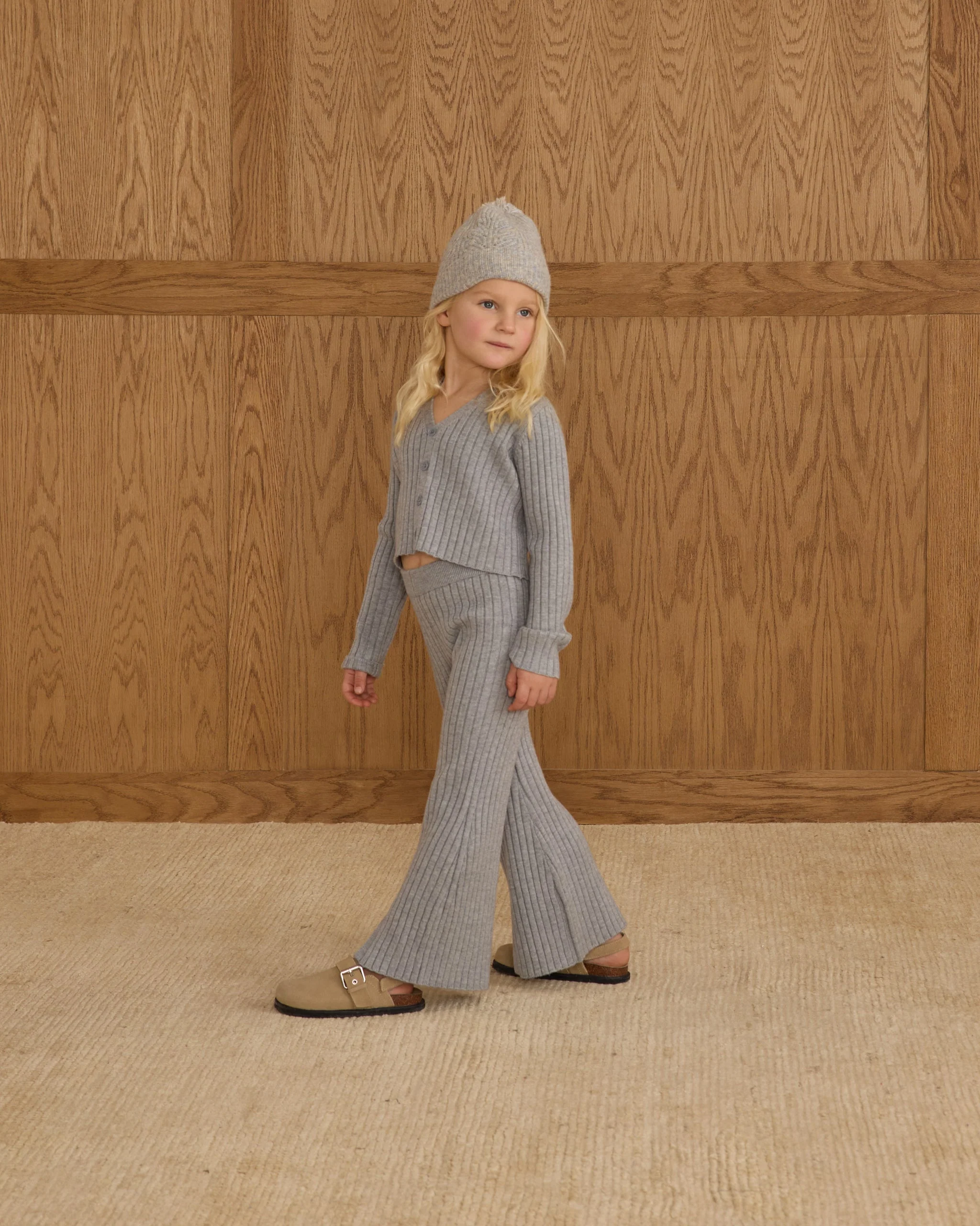 Flare Knit Pant || Dusty Blue - Image 4