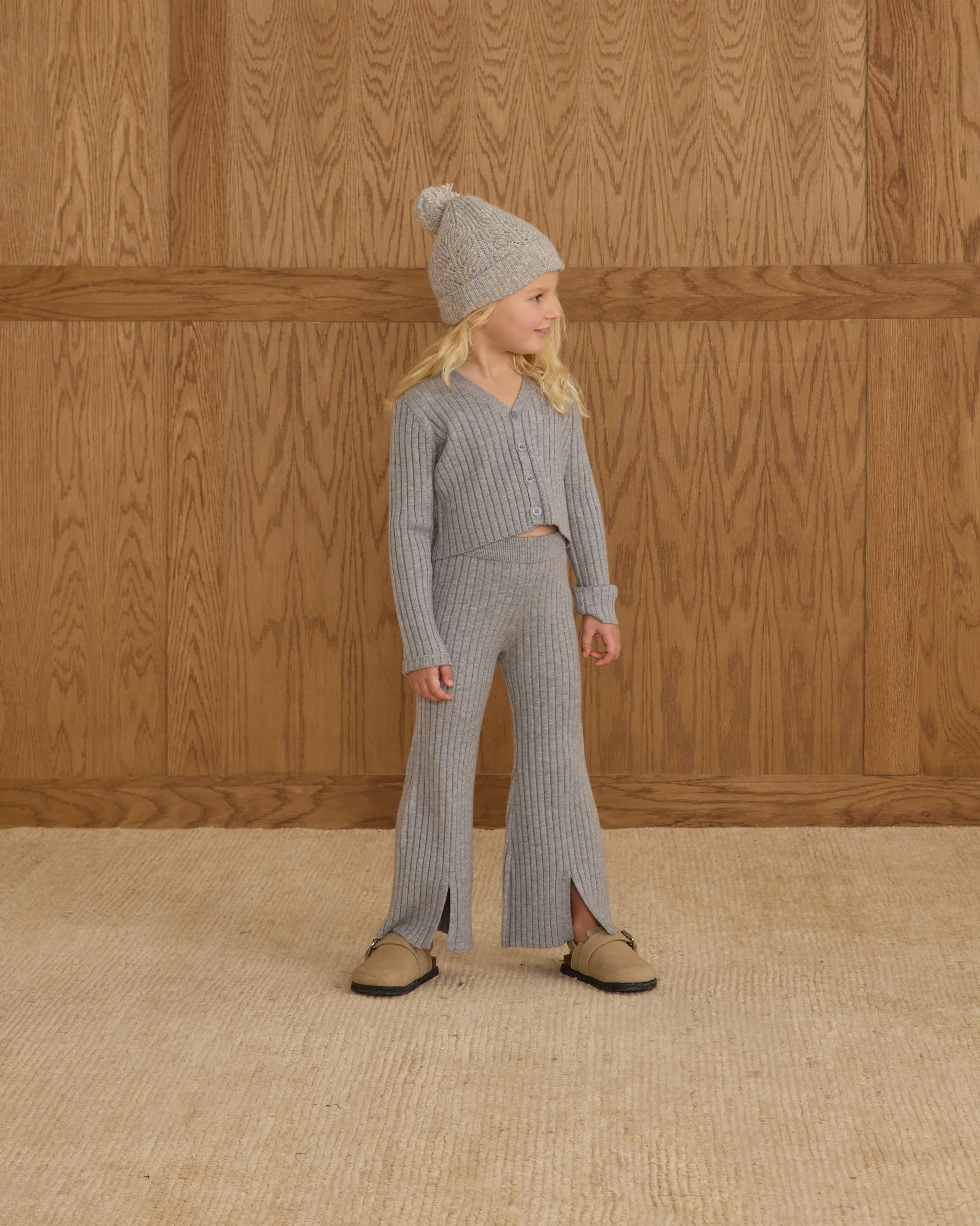 Flare Knit Pant || Dusty Blue - Image 5
