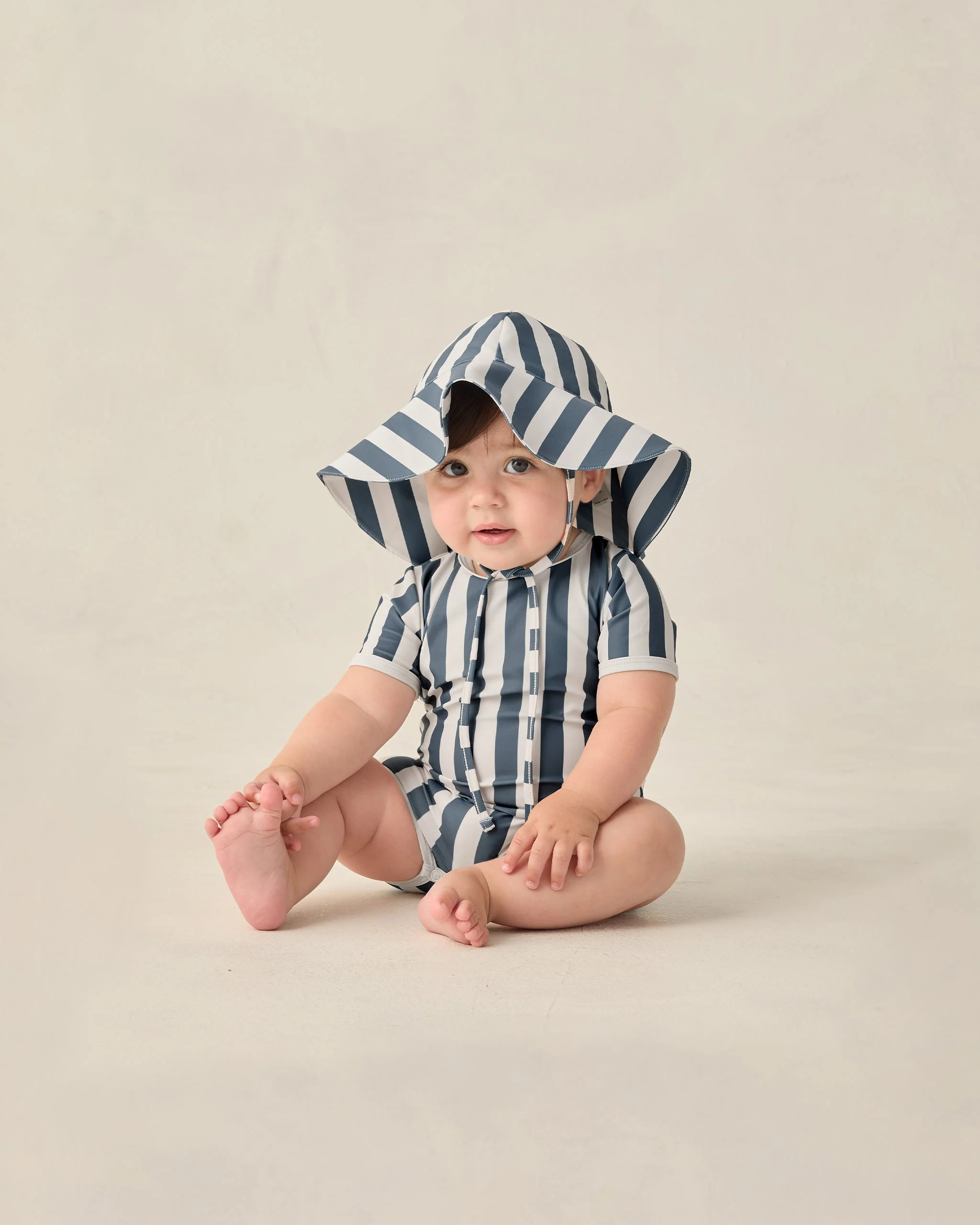 Floppy Swim Hat Navy Stripe - Image 3