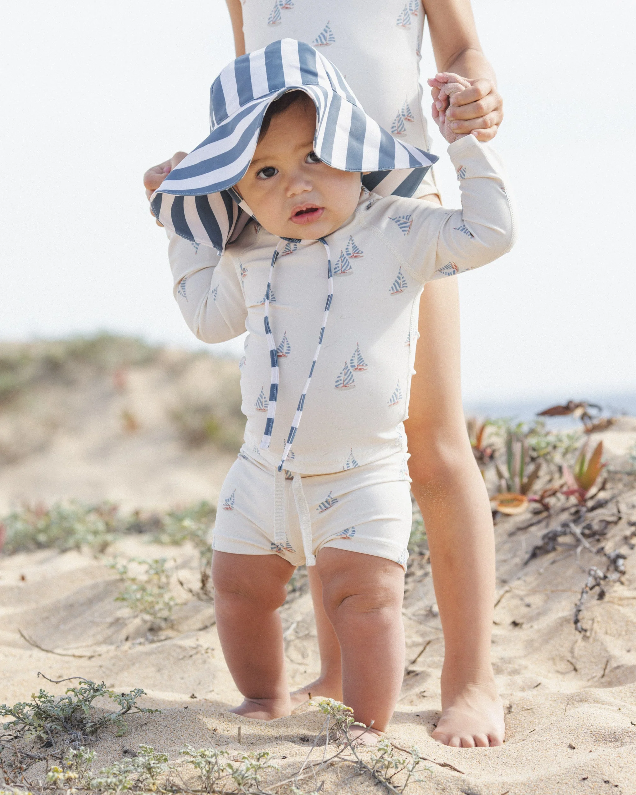 Floppy Swim Hat Navy Stripe - Image 5