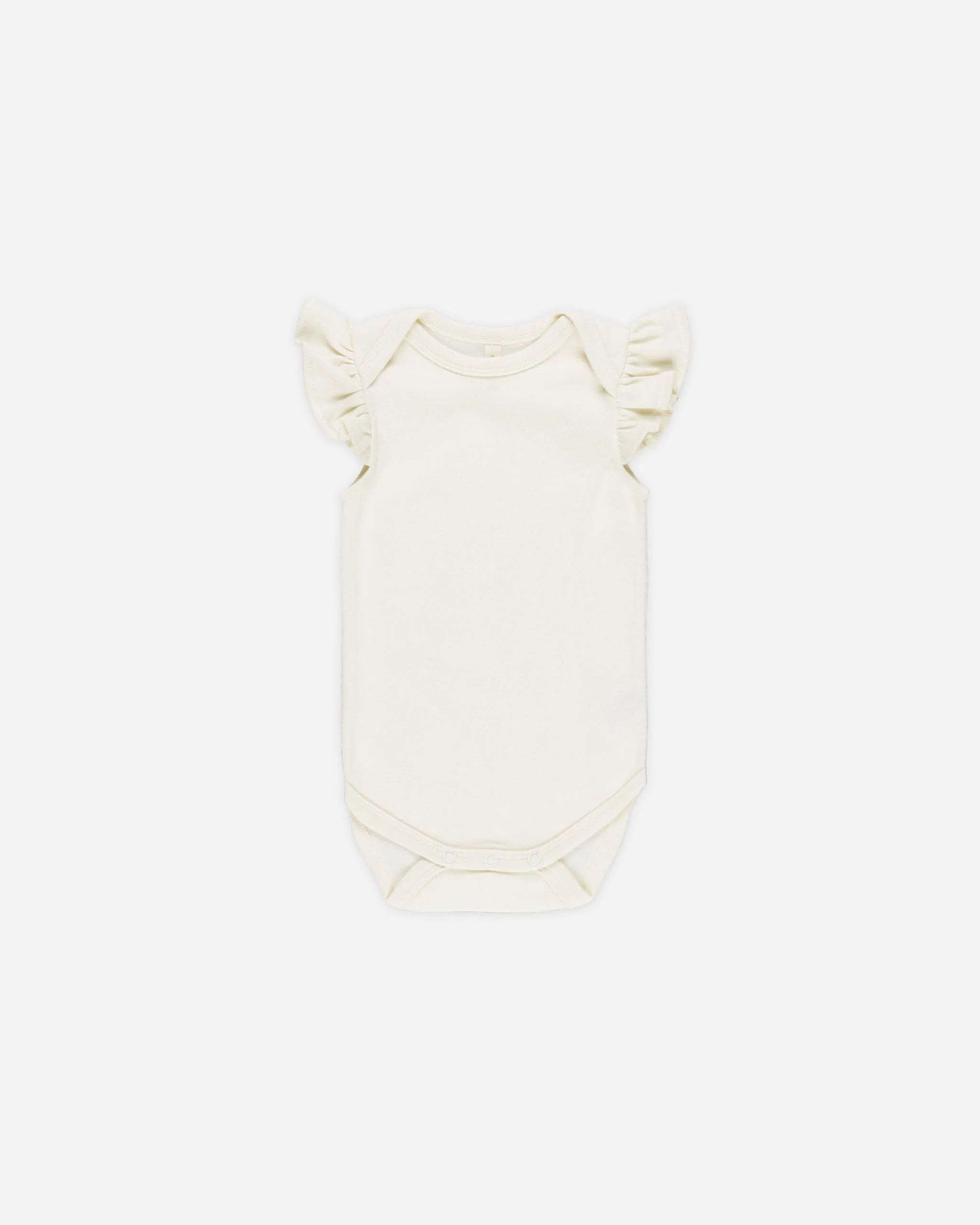 -Flutter Sleeve Bodysuit || Ivory-