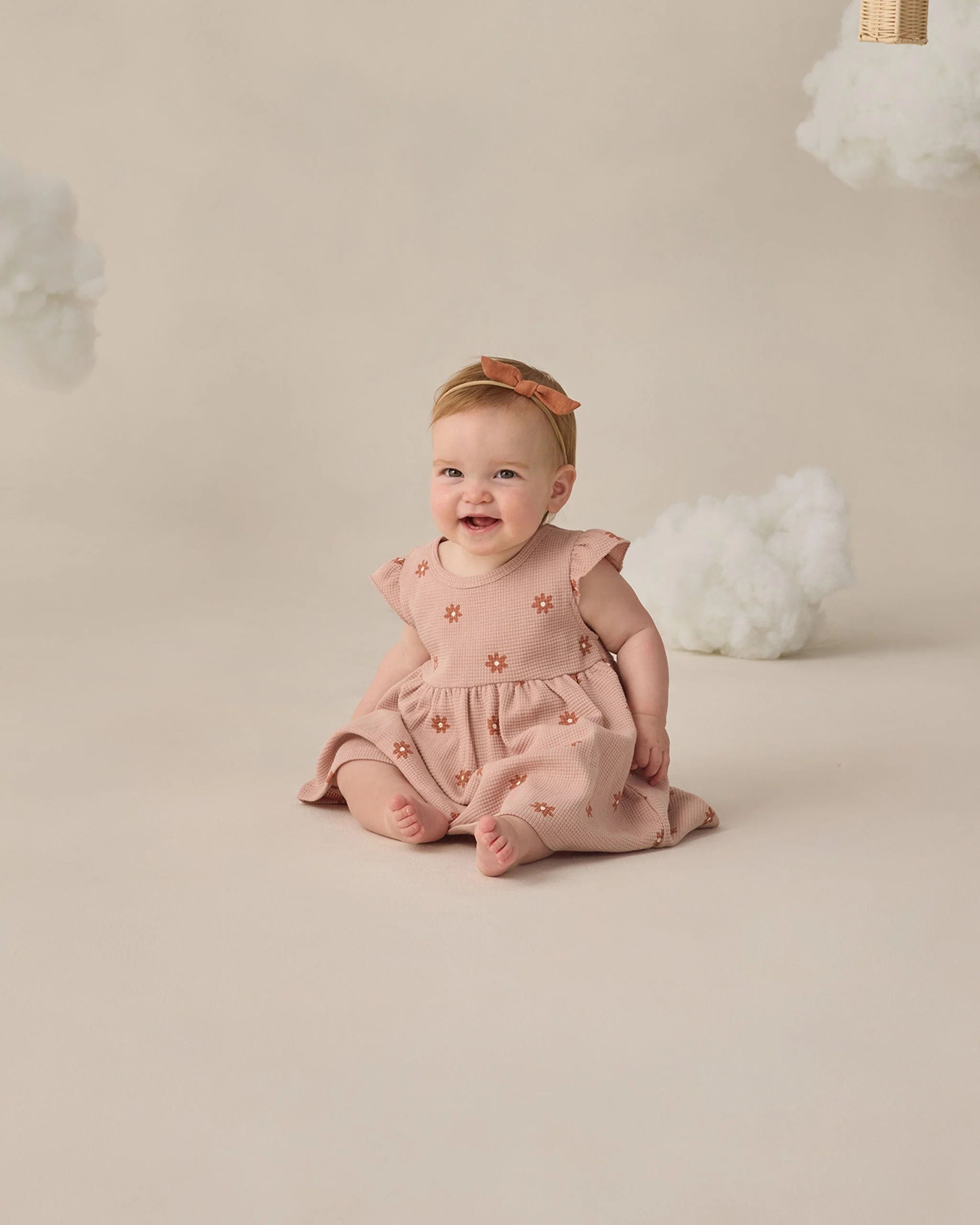 Flutter Sleeve Dress Pink Daisy - Image 2