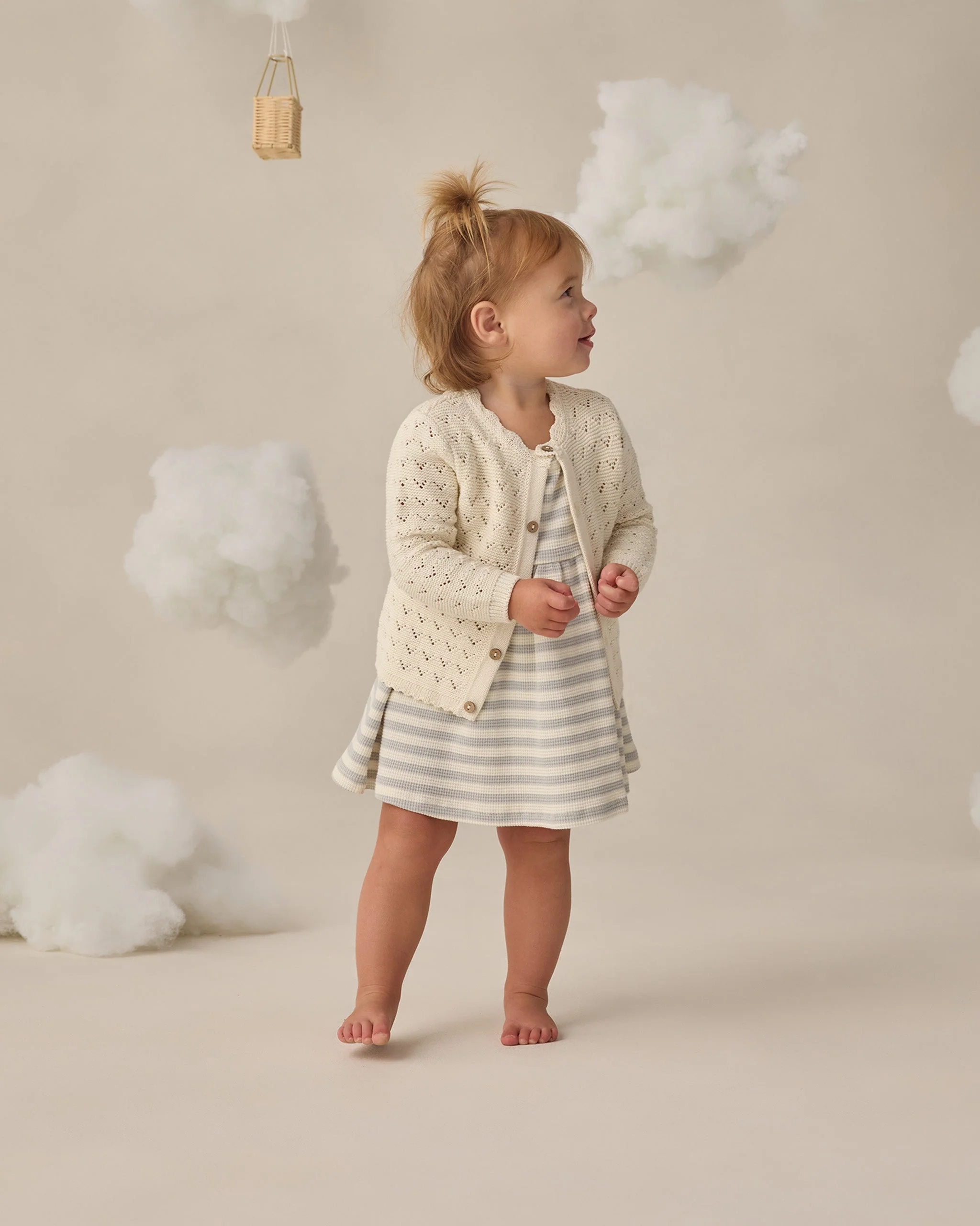 Flutter Sleeve Dress Sky Stripe - Image 3