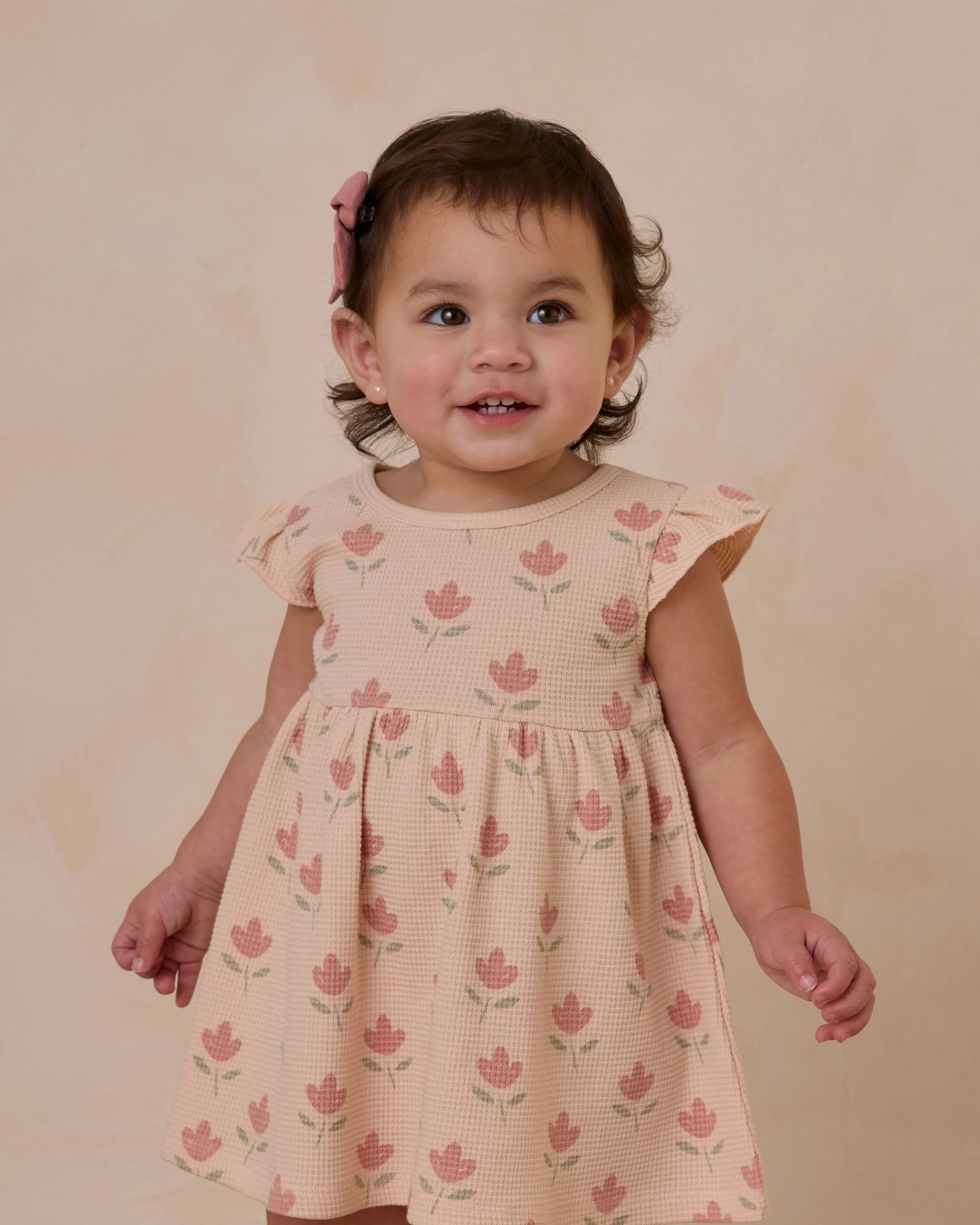 -Flutter Sleeve Dress || Tulips- - Image 4