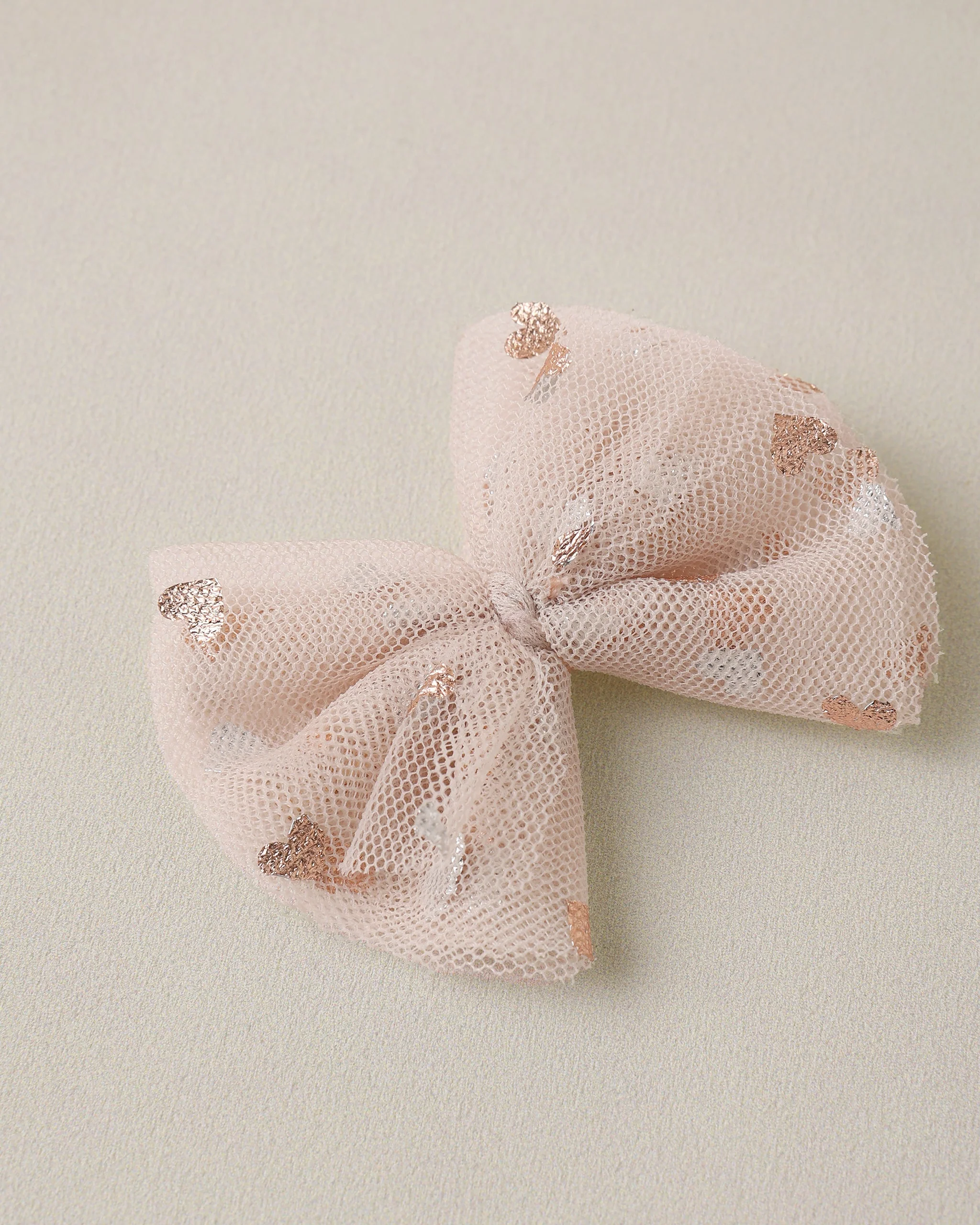 Flutter Tulle Clips Rose Gold Hearts - Image 4