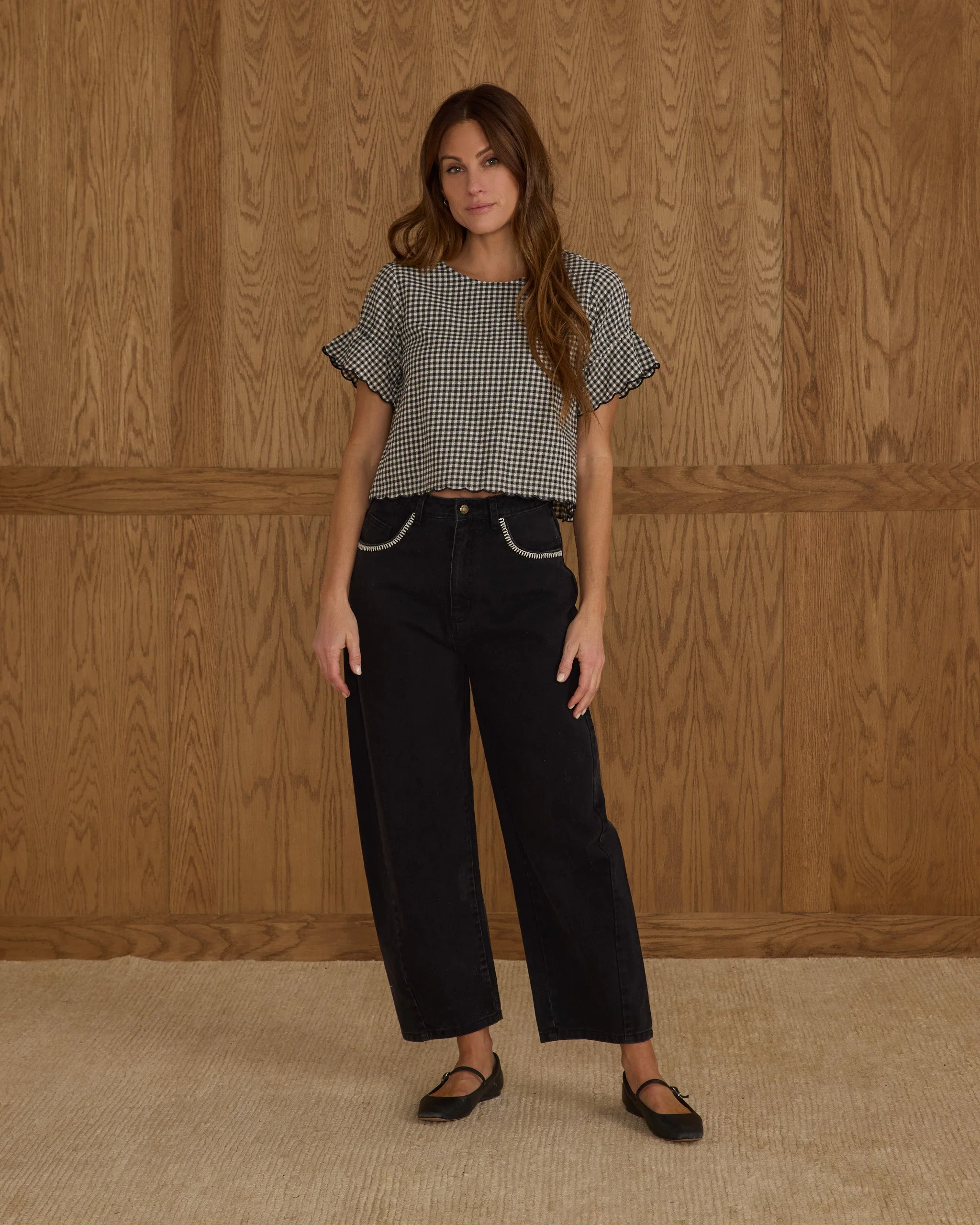 Francie Blouse | Black Gingham