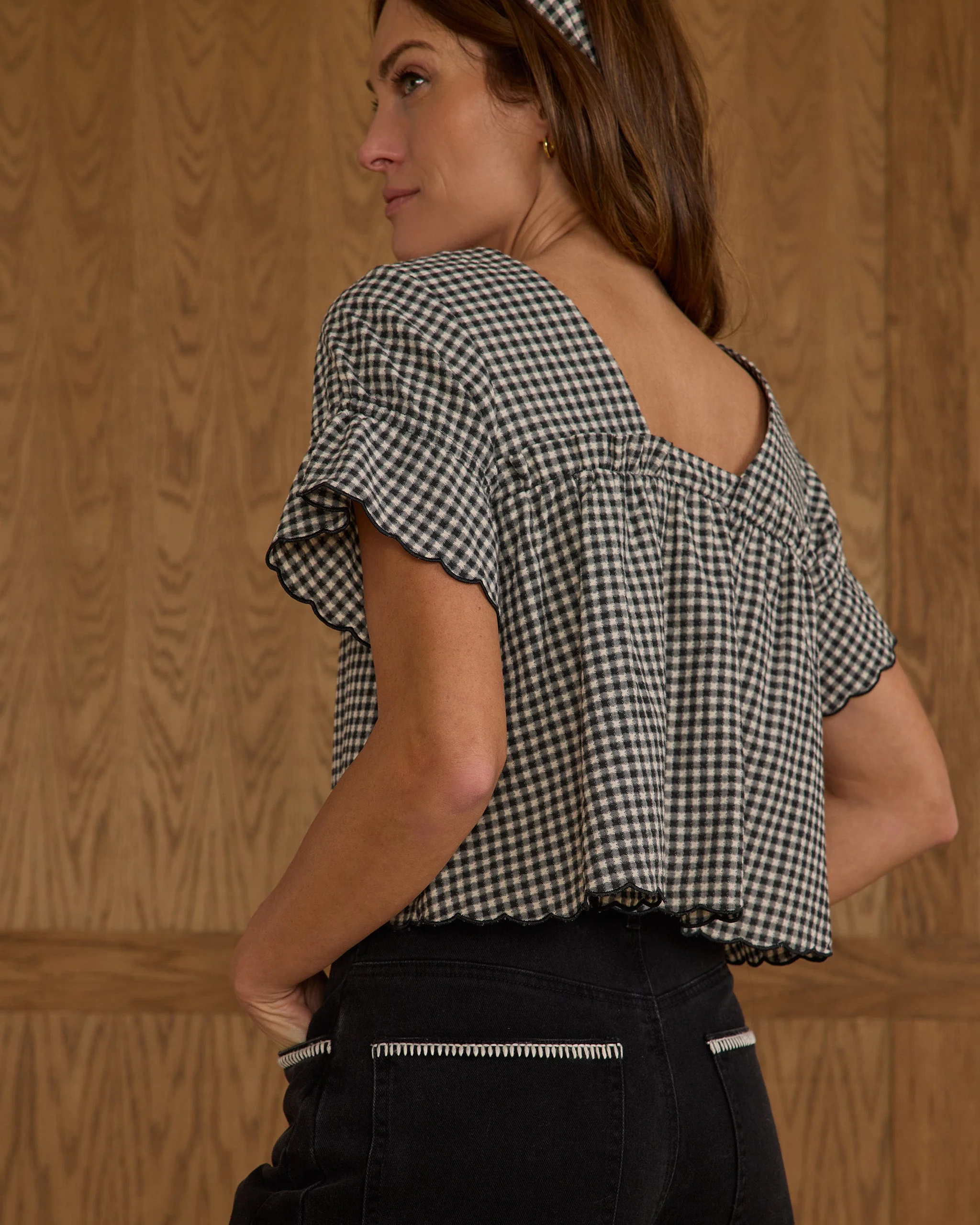 Francie Blouse | Black Gingham - Image 4