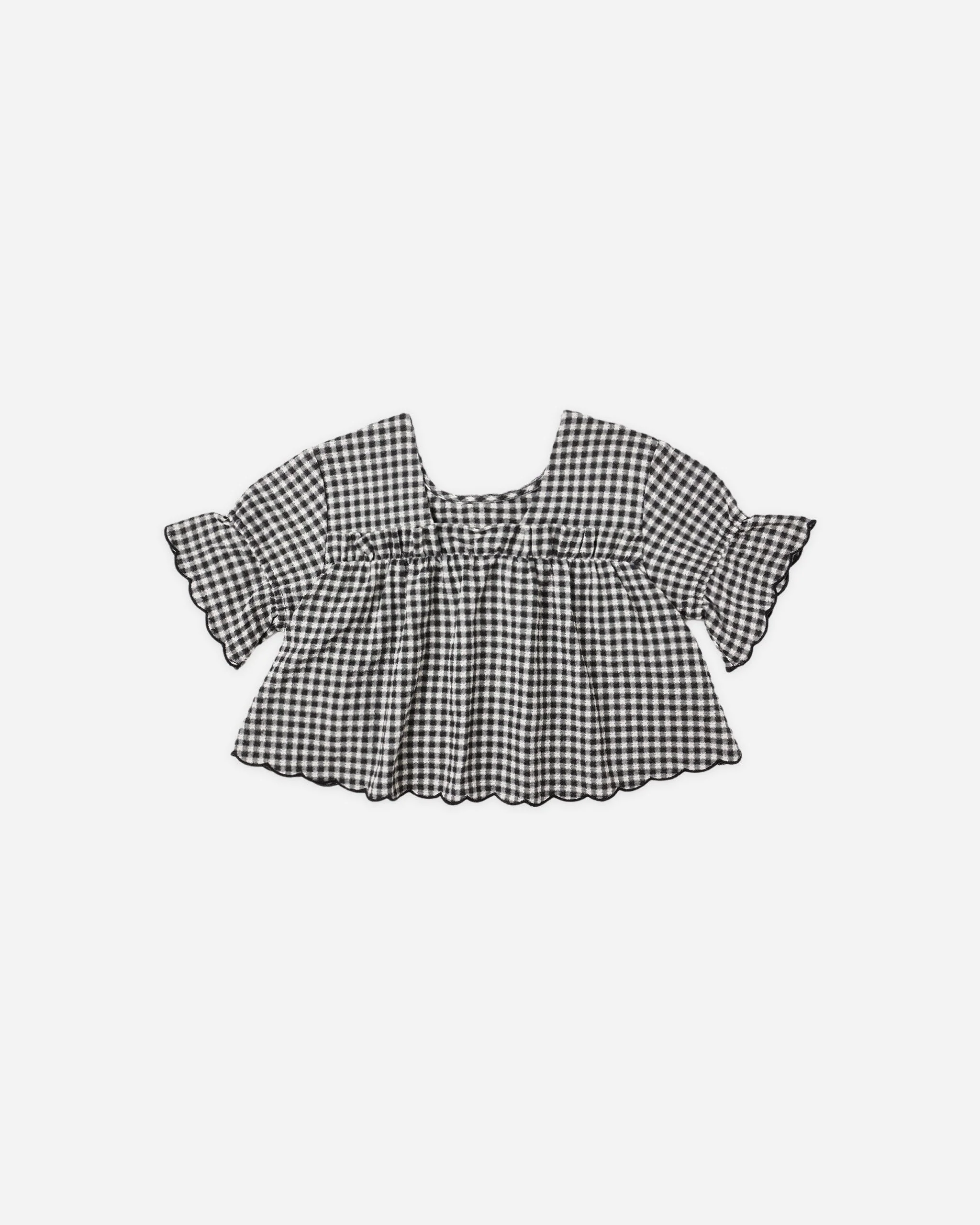 Francie Blouse || Black Gingham - Image 2