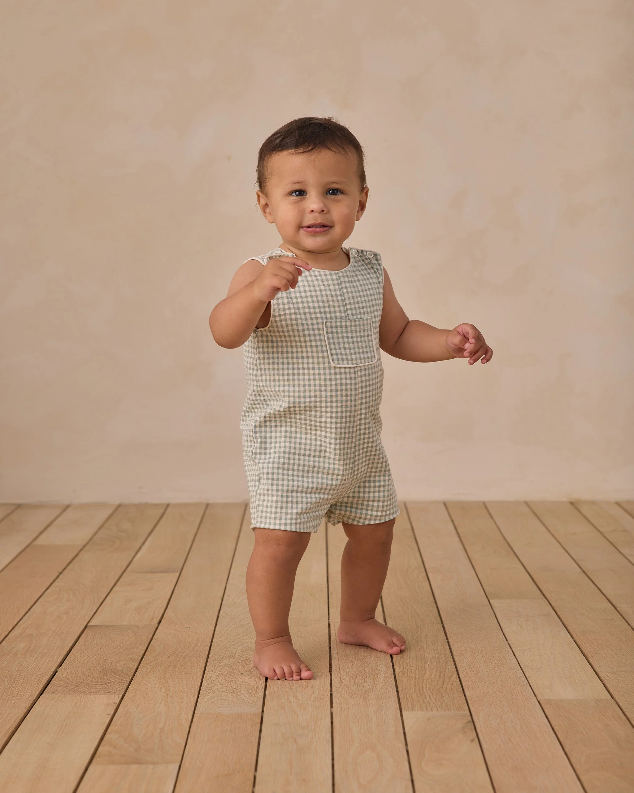 Georgie Romper Eucalyptus Check - Image 2