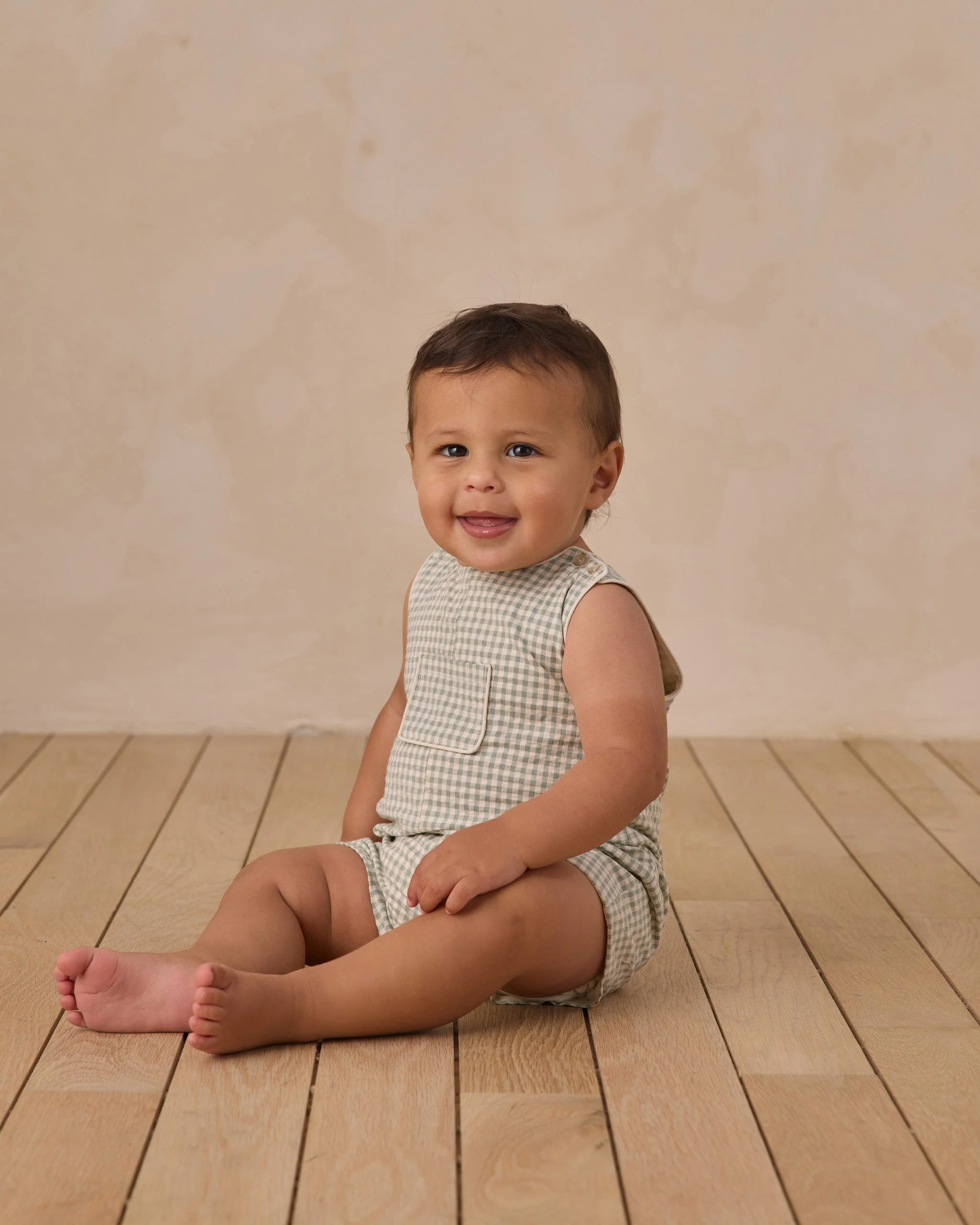 Georgie Romper Eucalyptus Check - Image 4