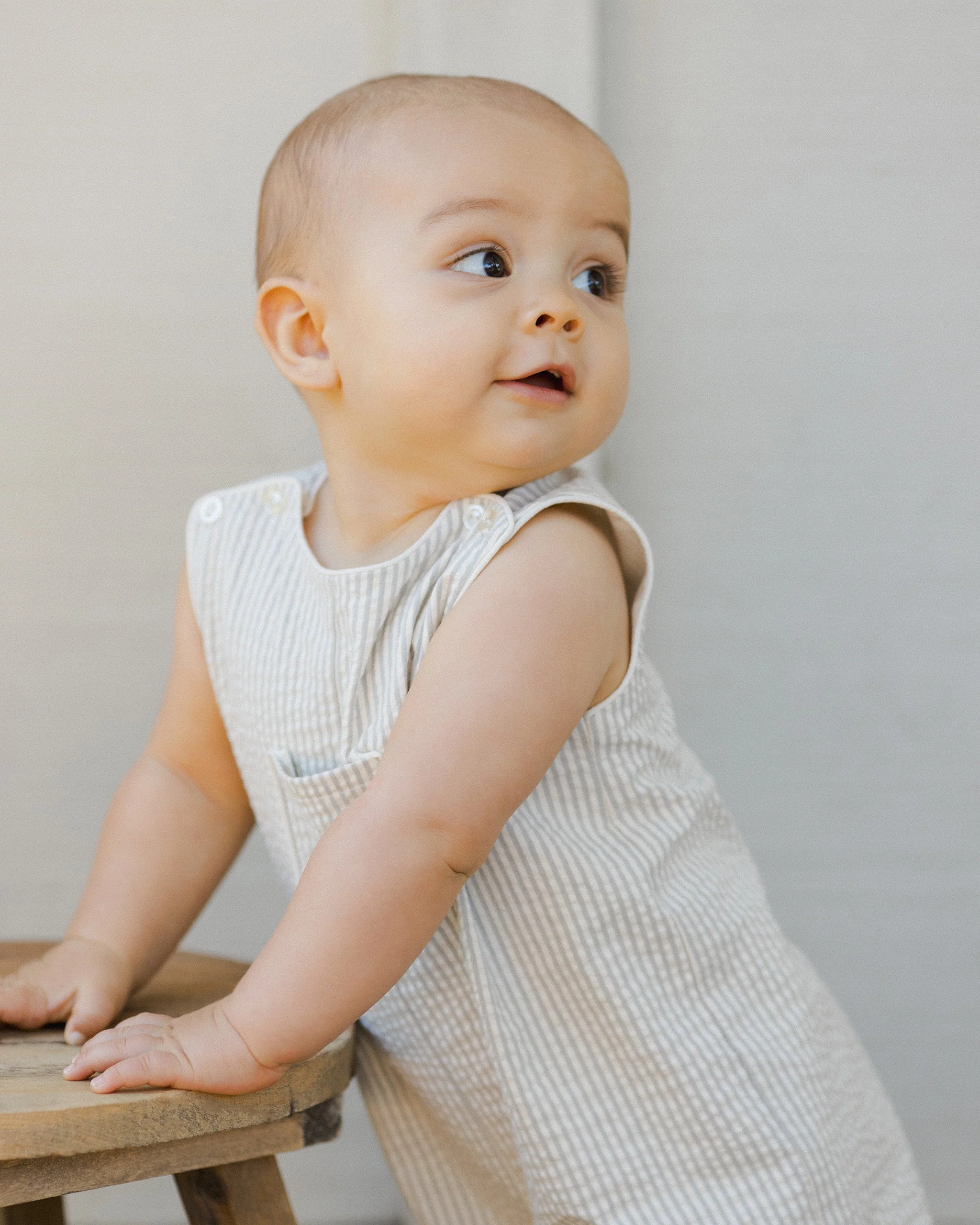 Georgie Romper | Sage Stripe - Image 2