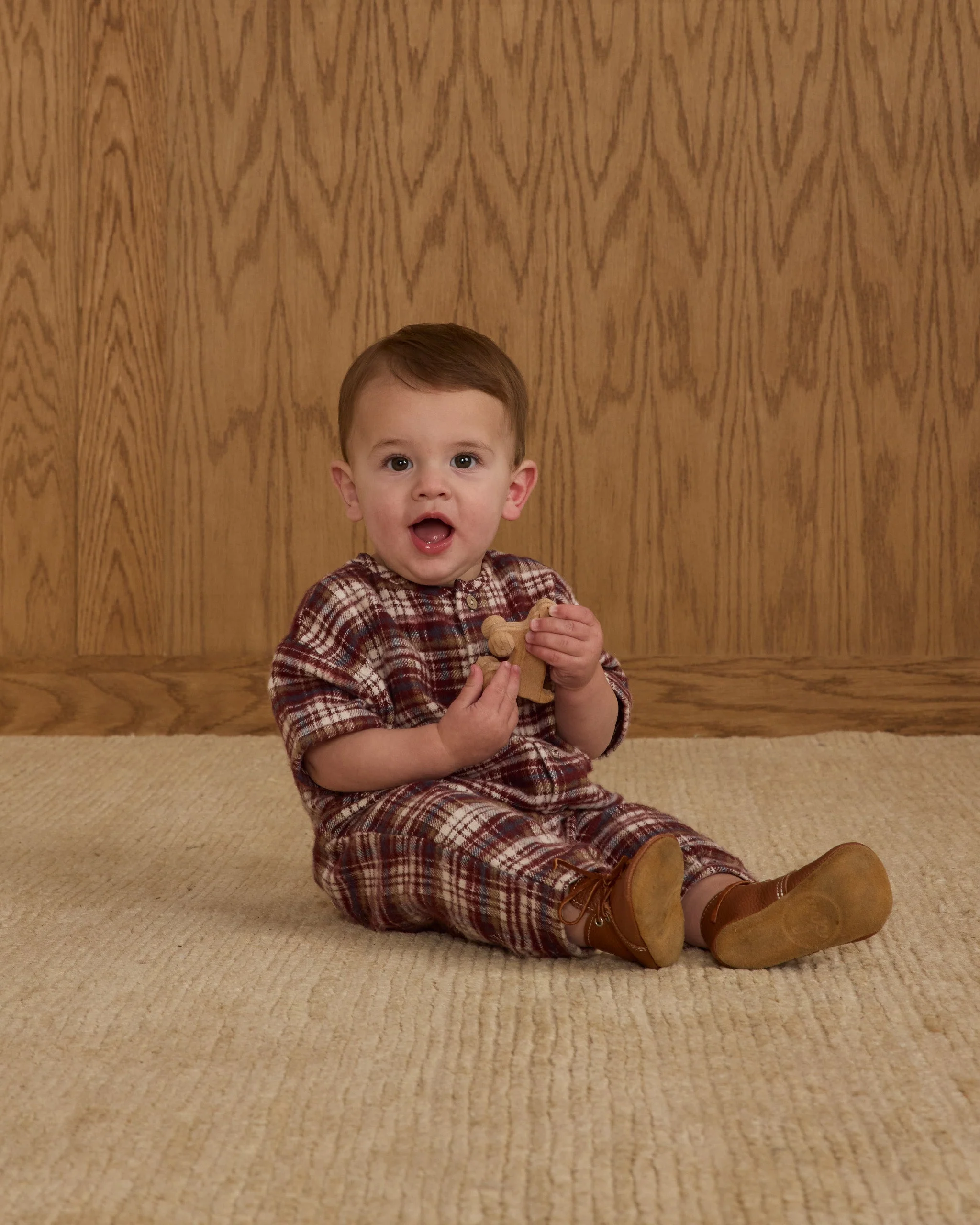 Hayes Jumpsuit || Burgundy Plaid - Image 3