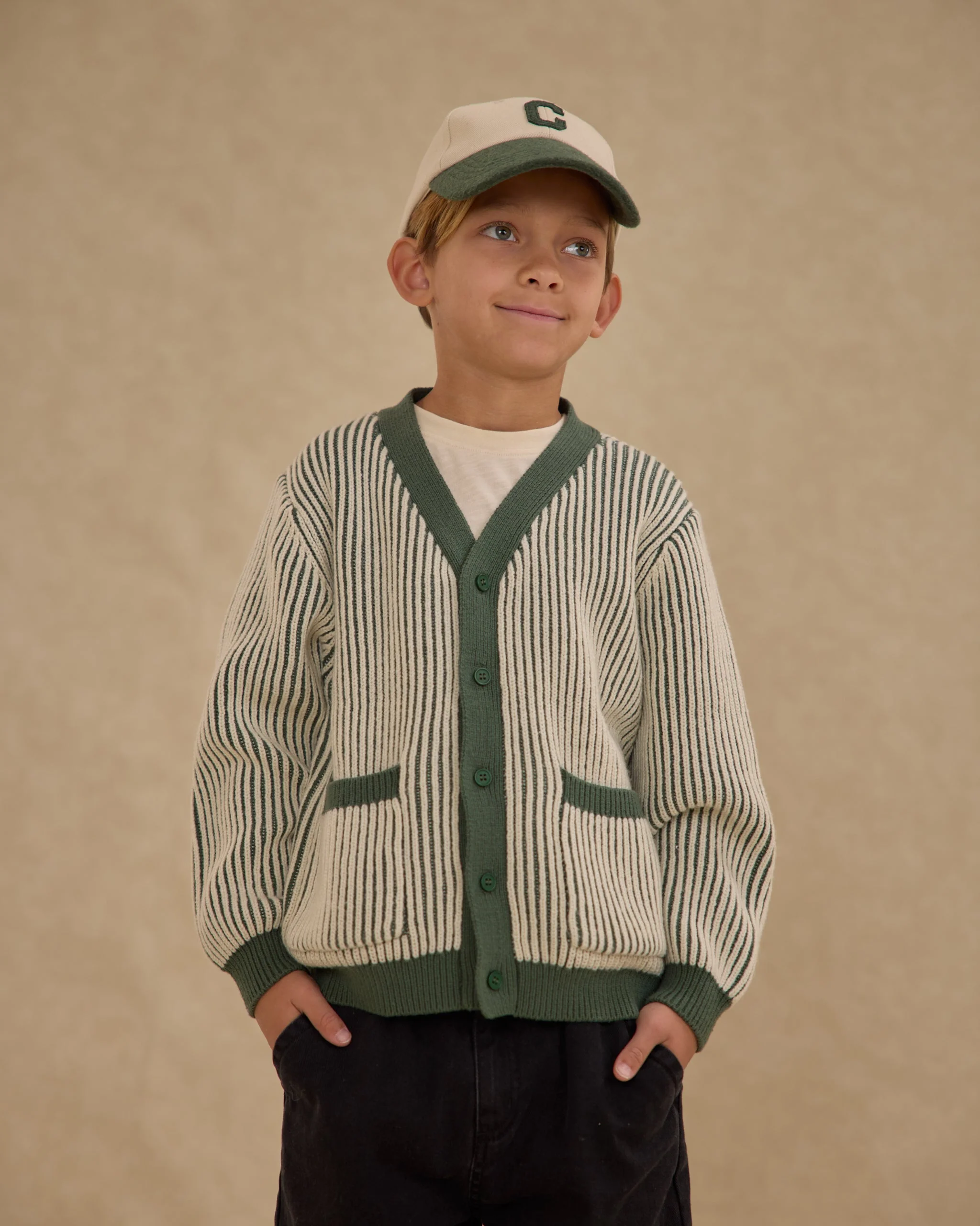Haywood Cardigan || Green Stripe - Image 2