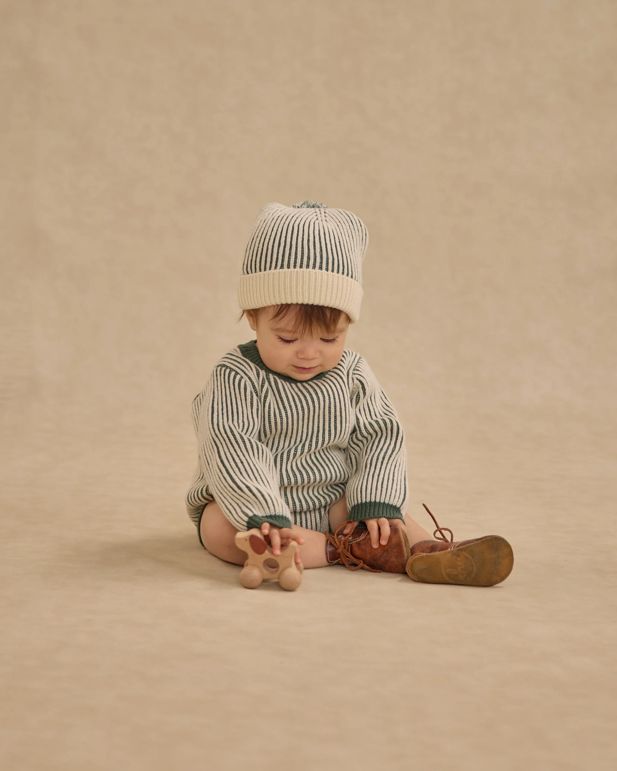 Haywood Romper || Green Stripe - Image 2