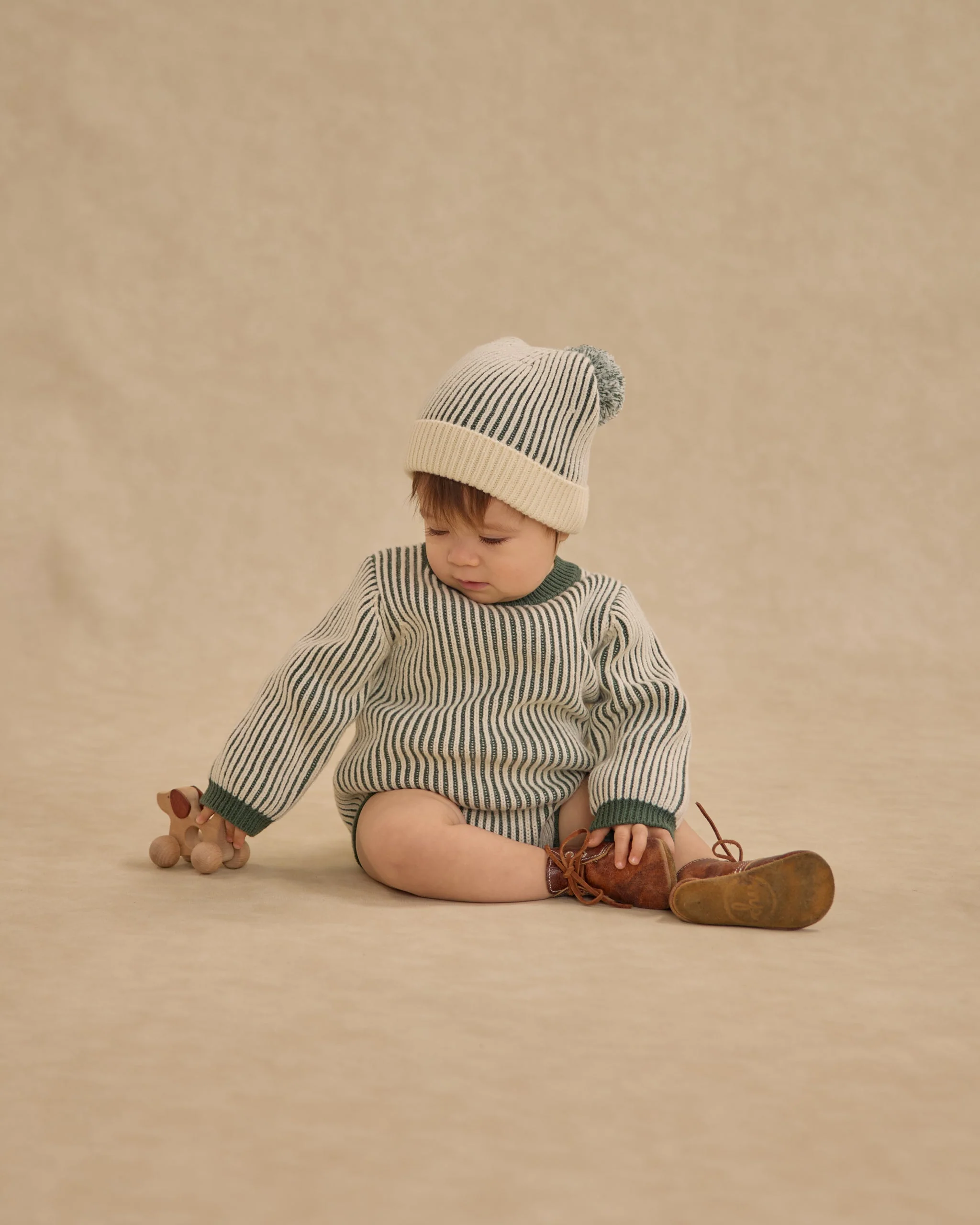 Haywood Romper || Green Stripe - Image 4