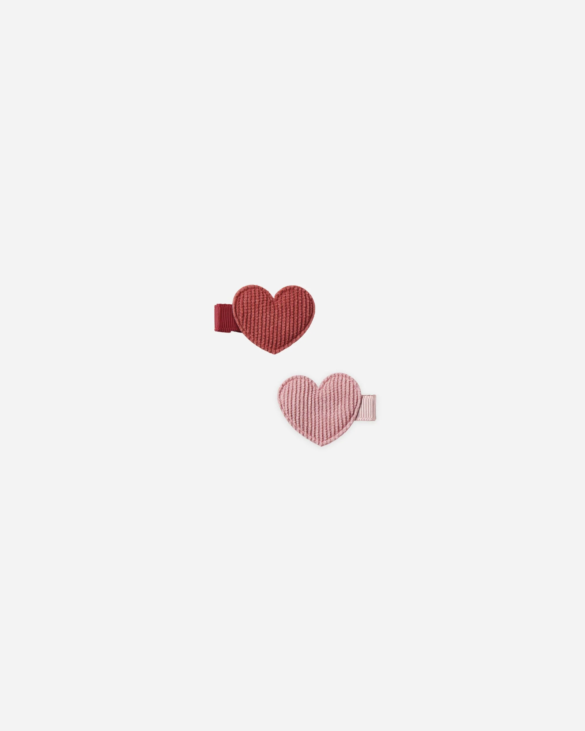 Heart Clip Set Red, Pink