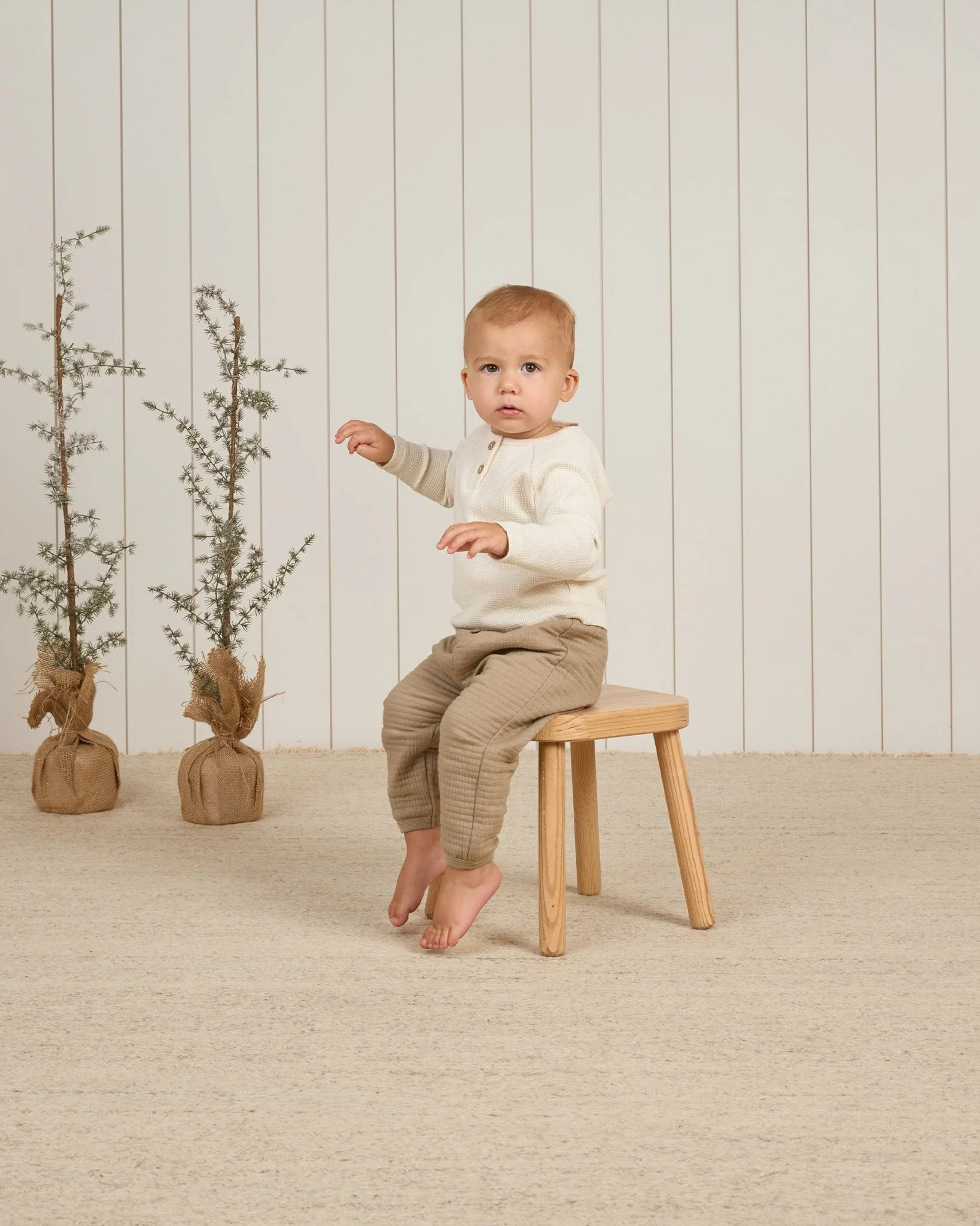 Henley Knit Top || Natural - Image 3