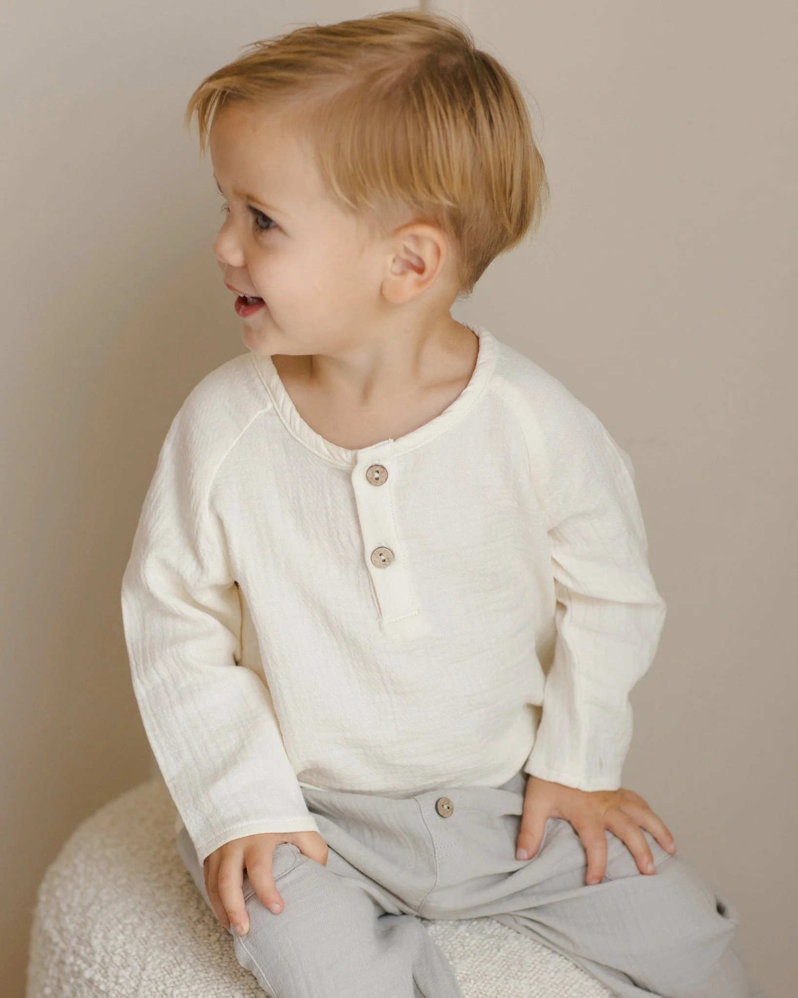 Henley Knit Top || Natural - Image 4