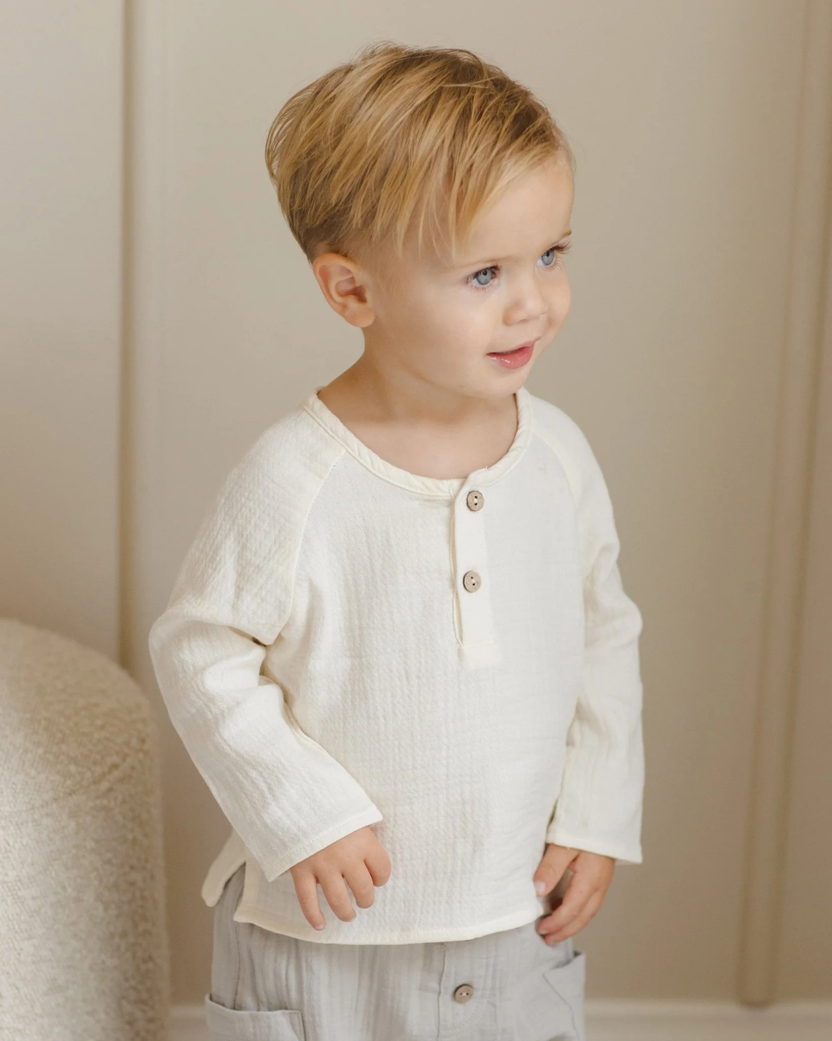 Henley Knit Top || Natural - Image 6