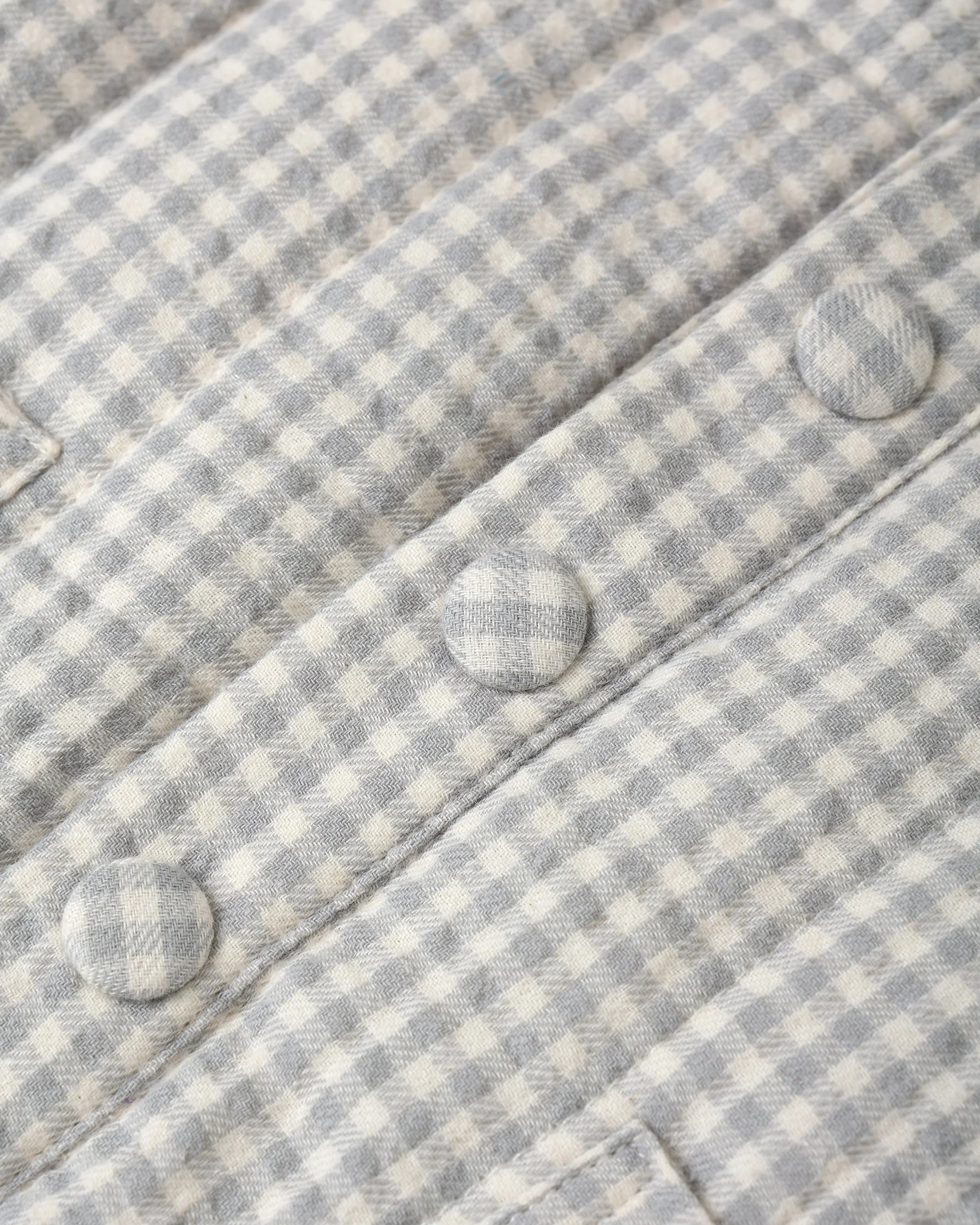 Hooded Woven Jacket || Blue Gingham - Image 6
