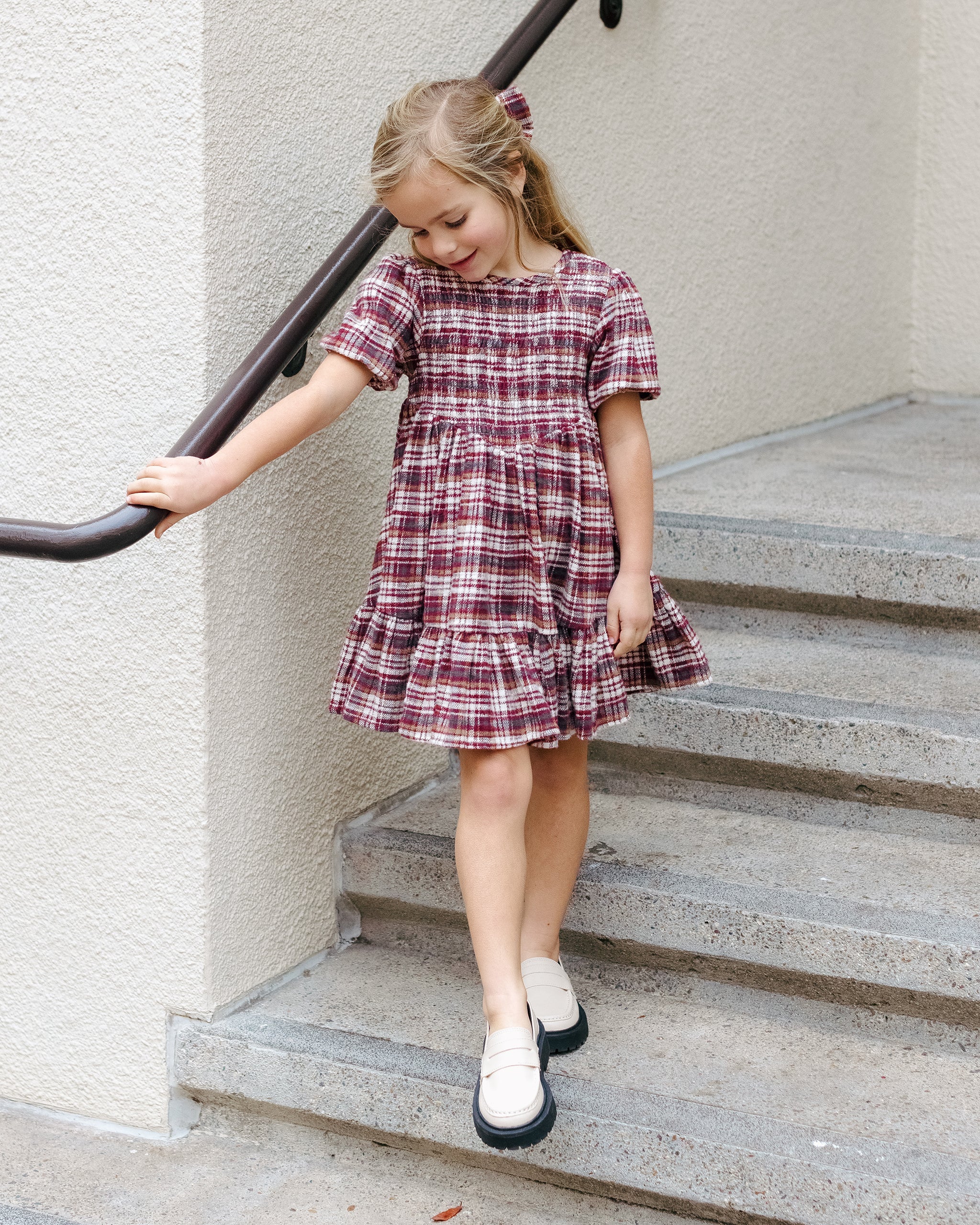 India Dress || Burgundy Plaid - Image 4