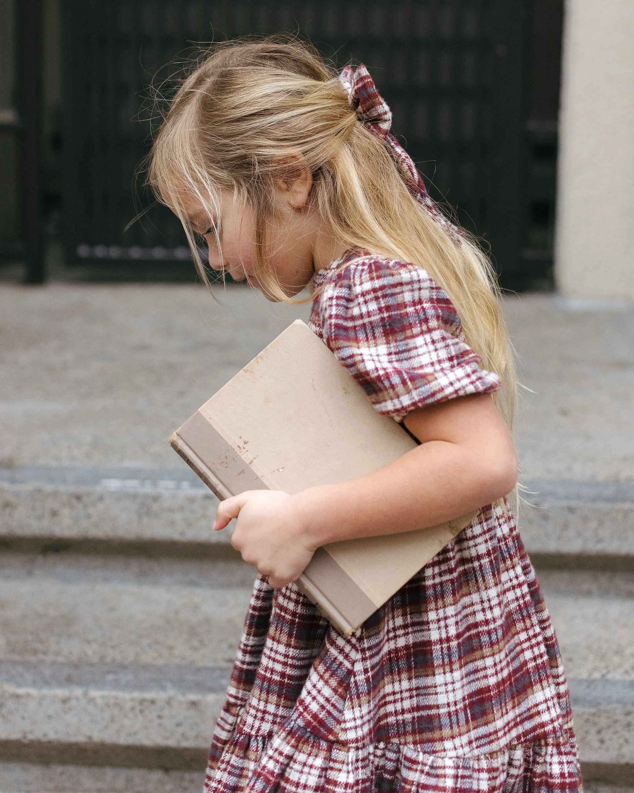 India Dress || Burgundy Plaid - Image 5