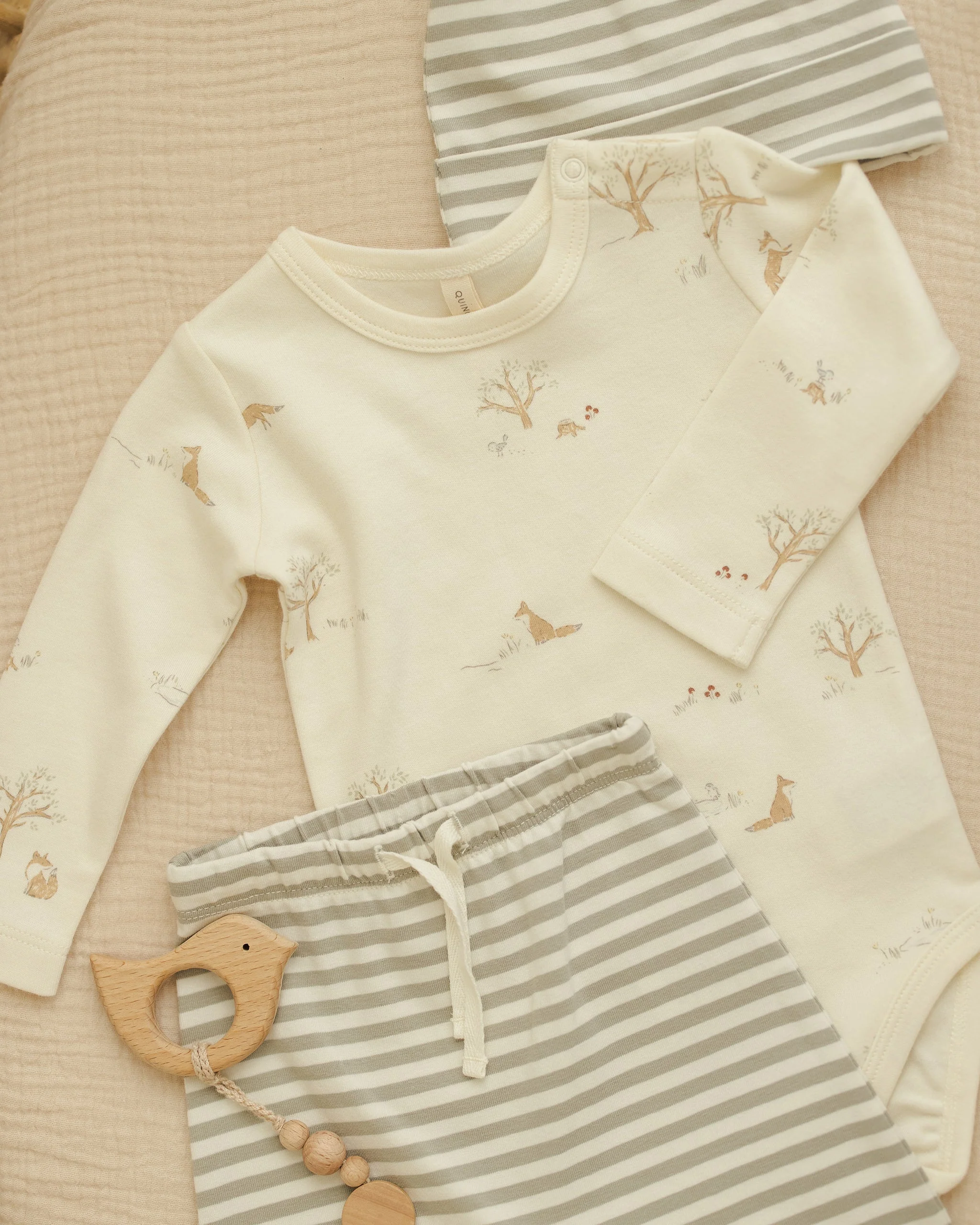 Jersey Bodysuit, 2 Pack || Fox Land, Fern Stripe - Image 8