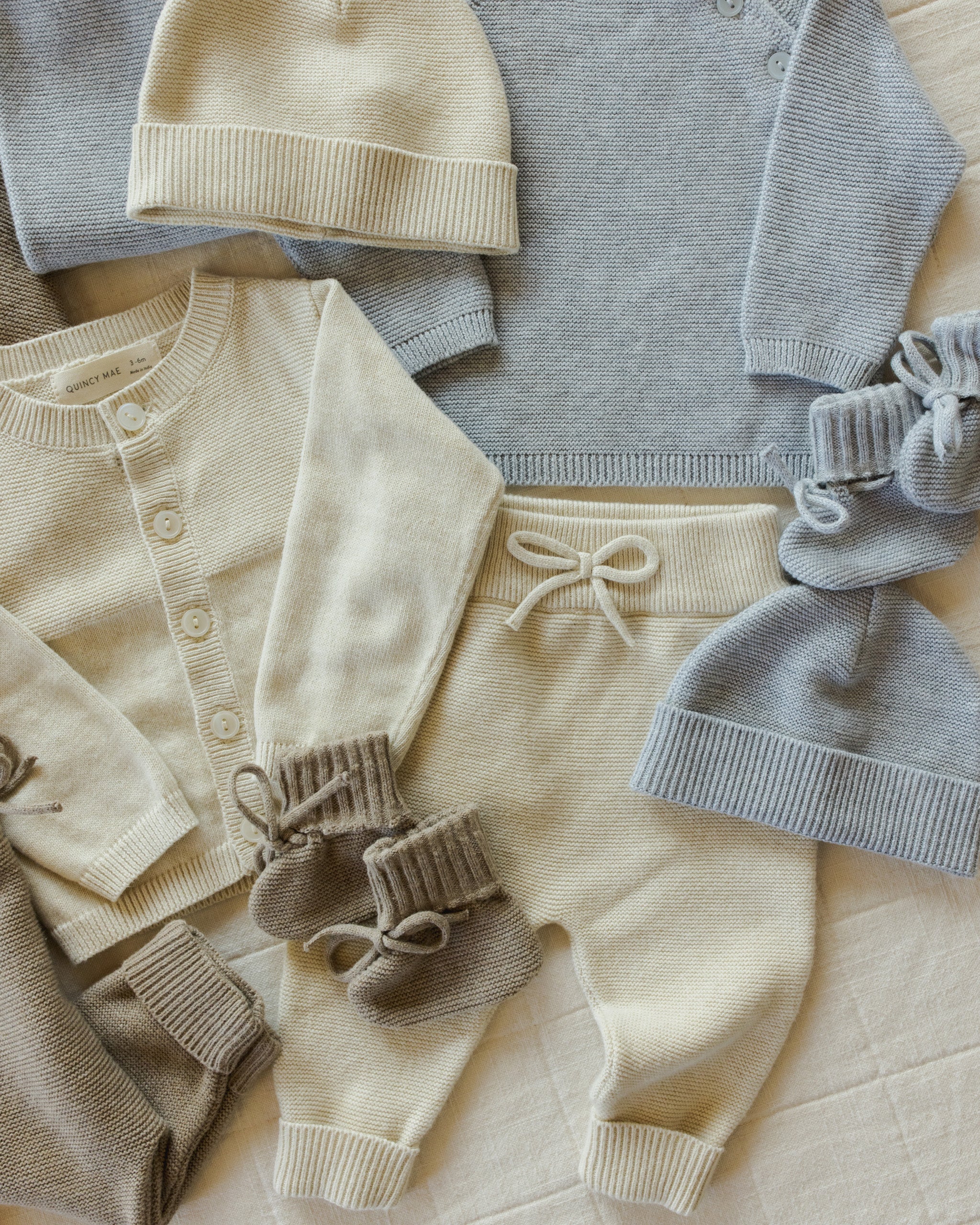 Knit Booties || Heathered Dusty Blue - Image 3