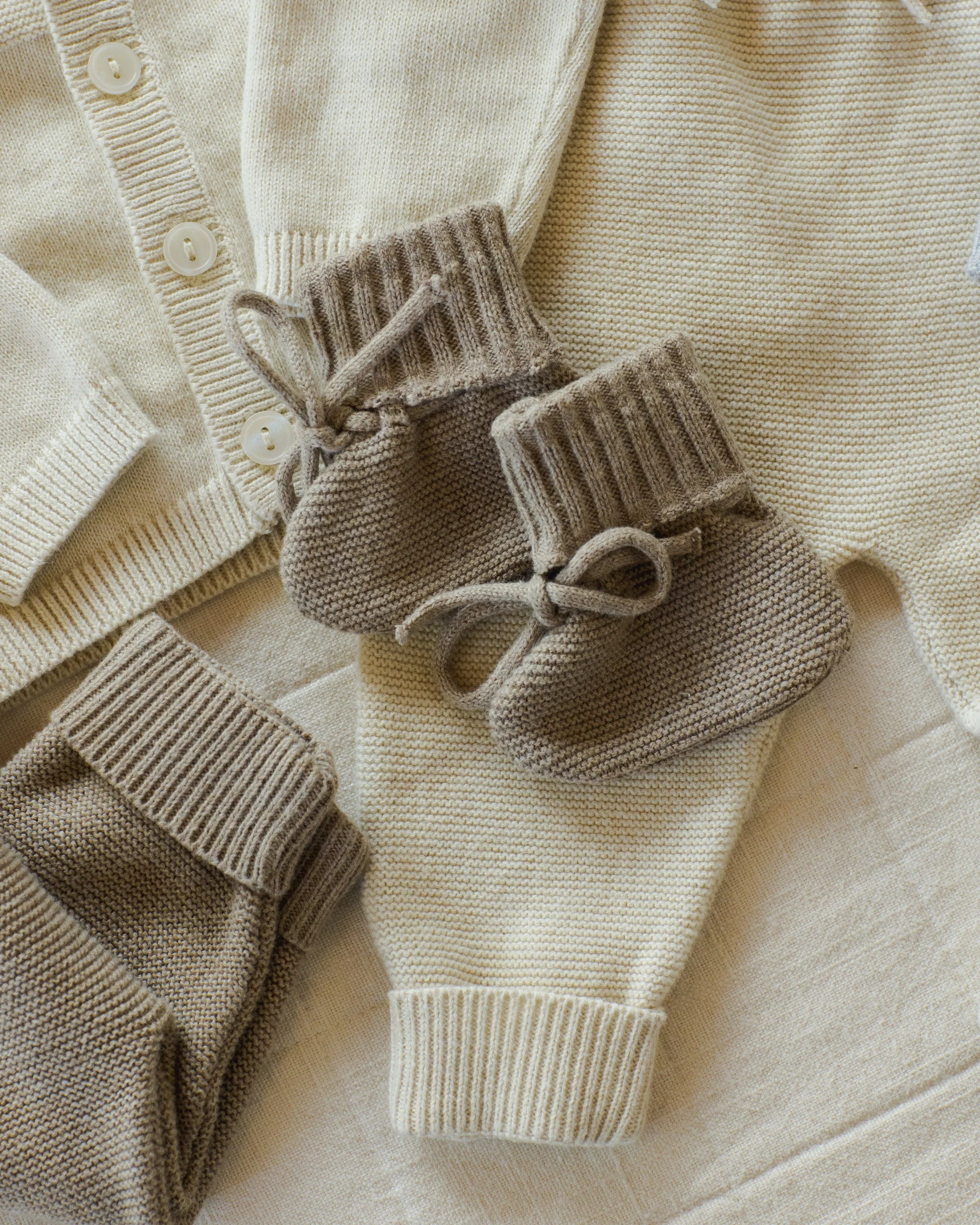 Knit Booties || Heathered Mocha - Image 2