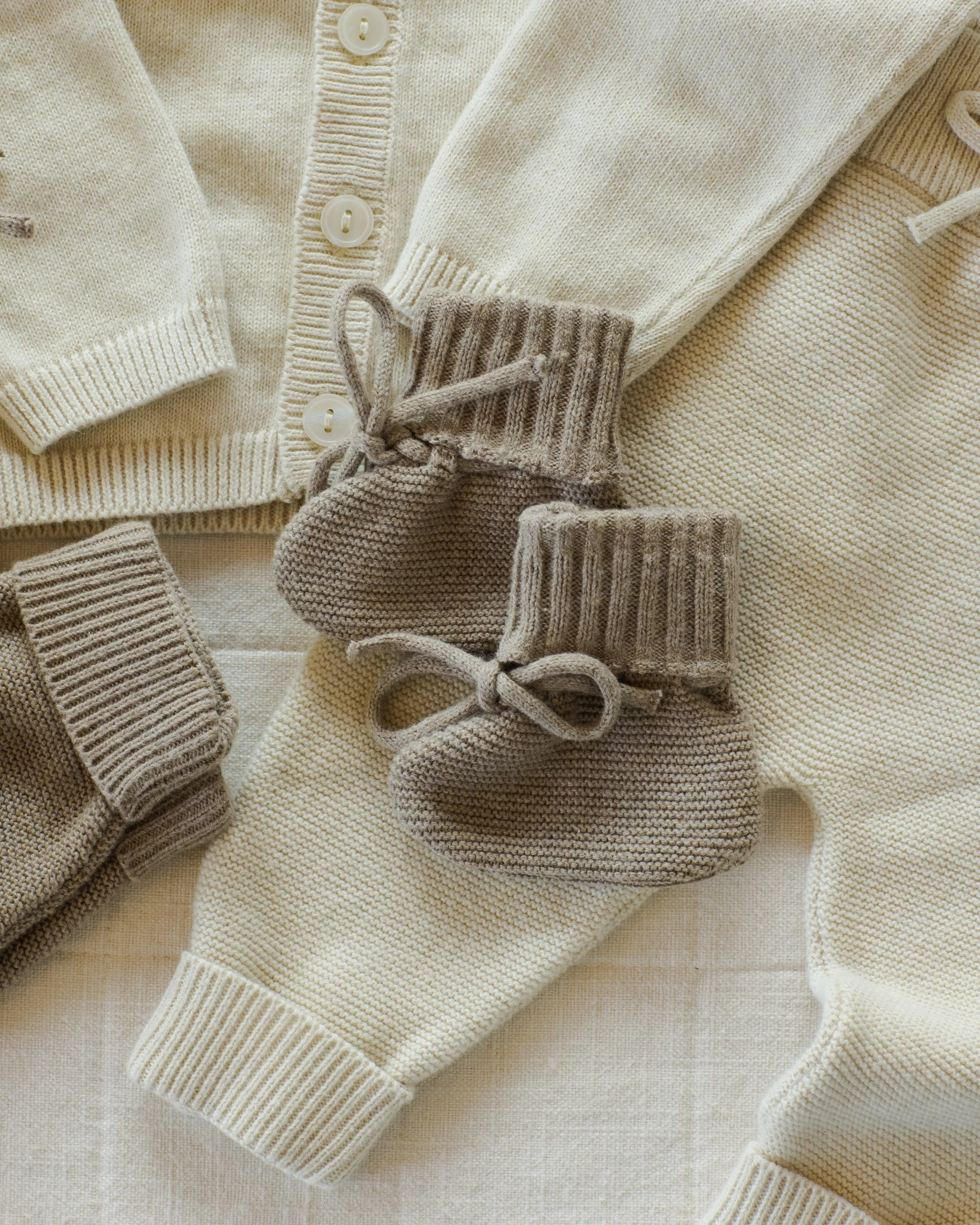 Knit Booties || Heathered Mocha - Image 4
