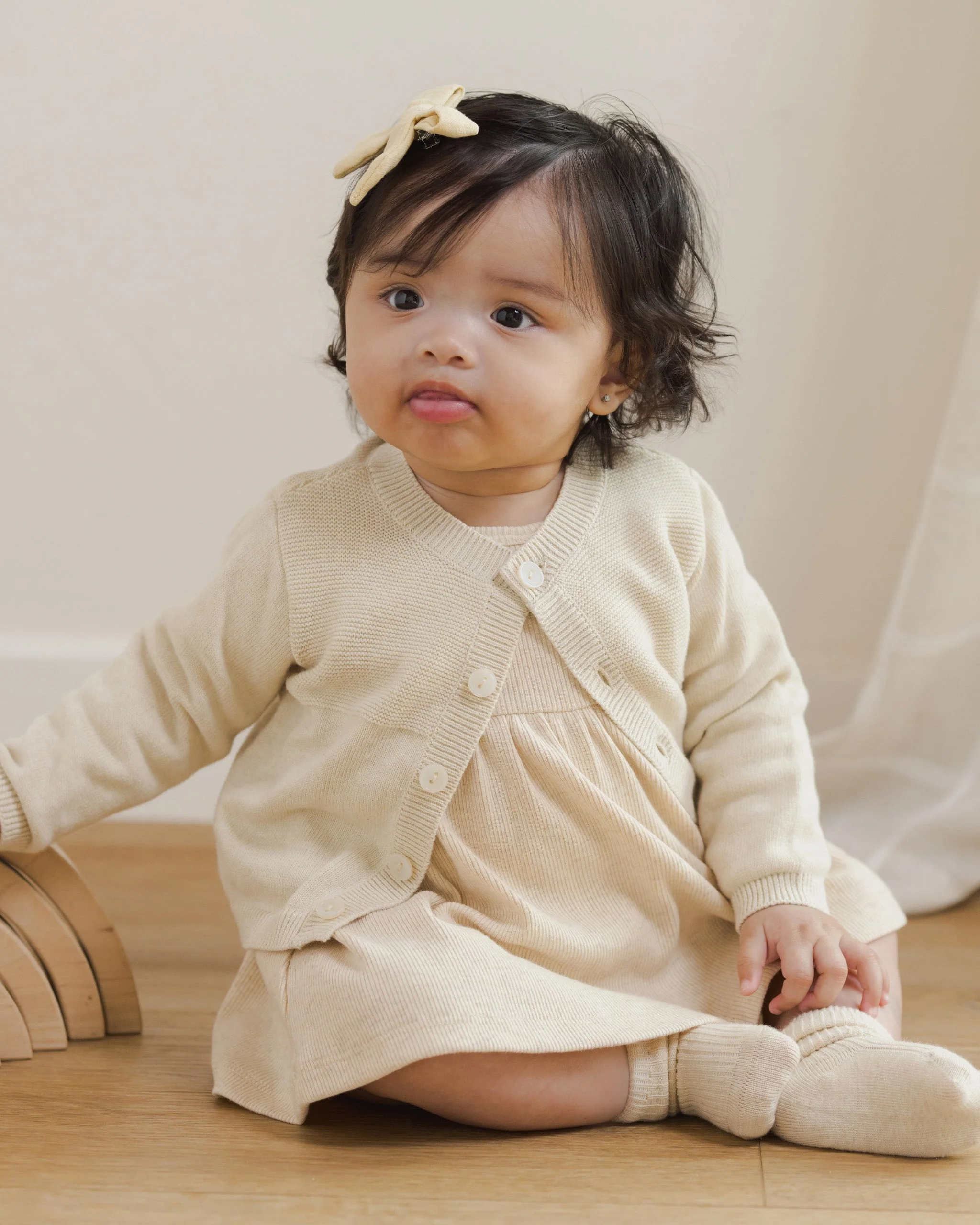 Knit Cardigan || Heathered Natural - Image 2