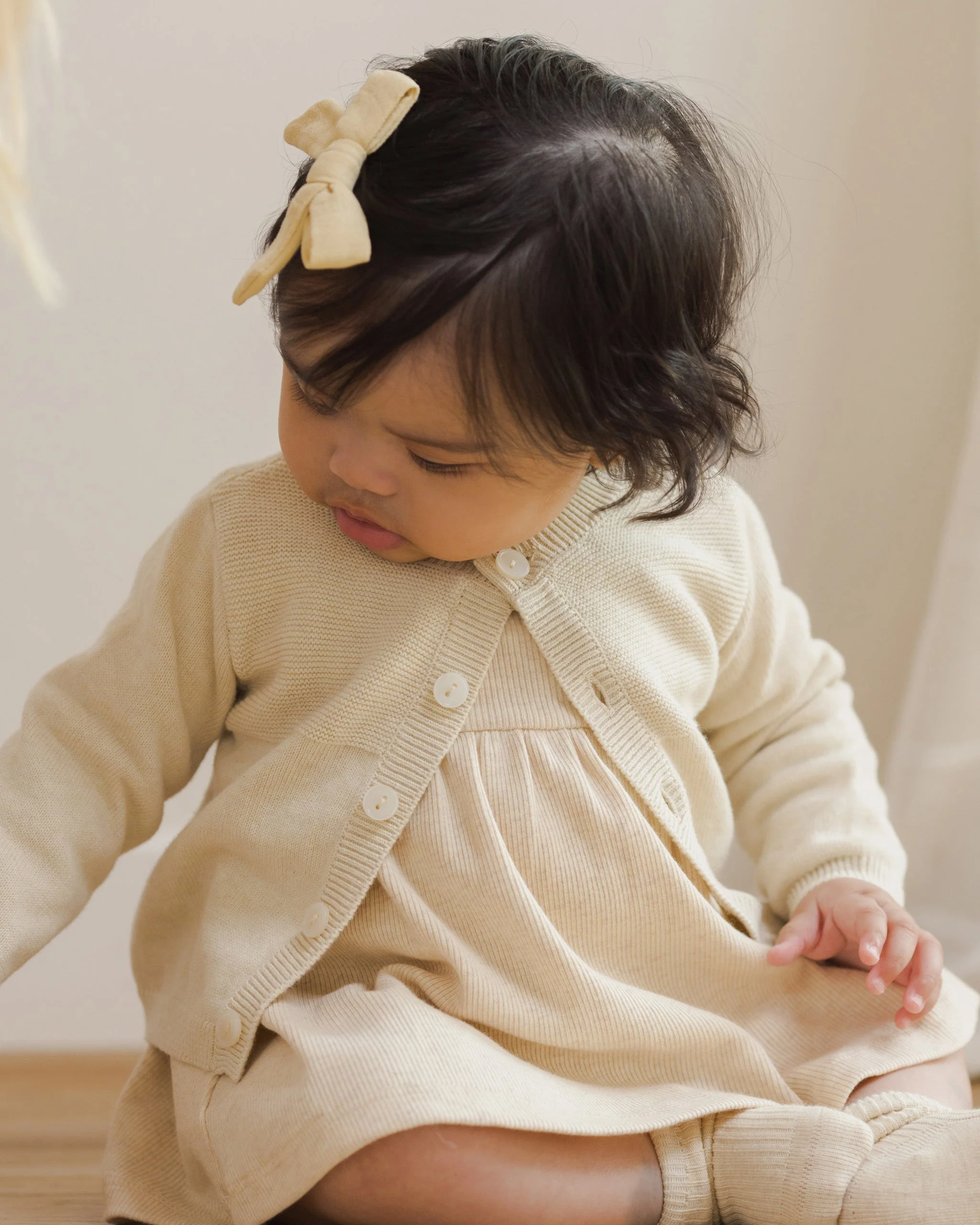 Knit Cardigan || Heathered Natural - Image 3