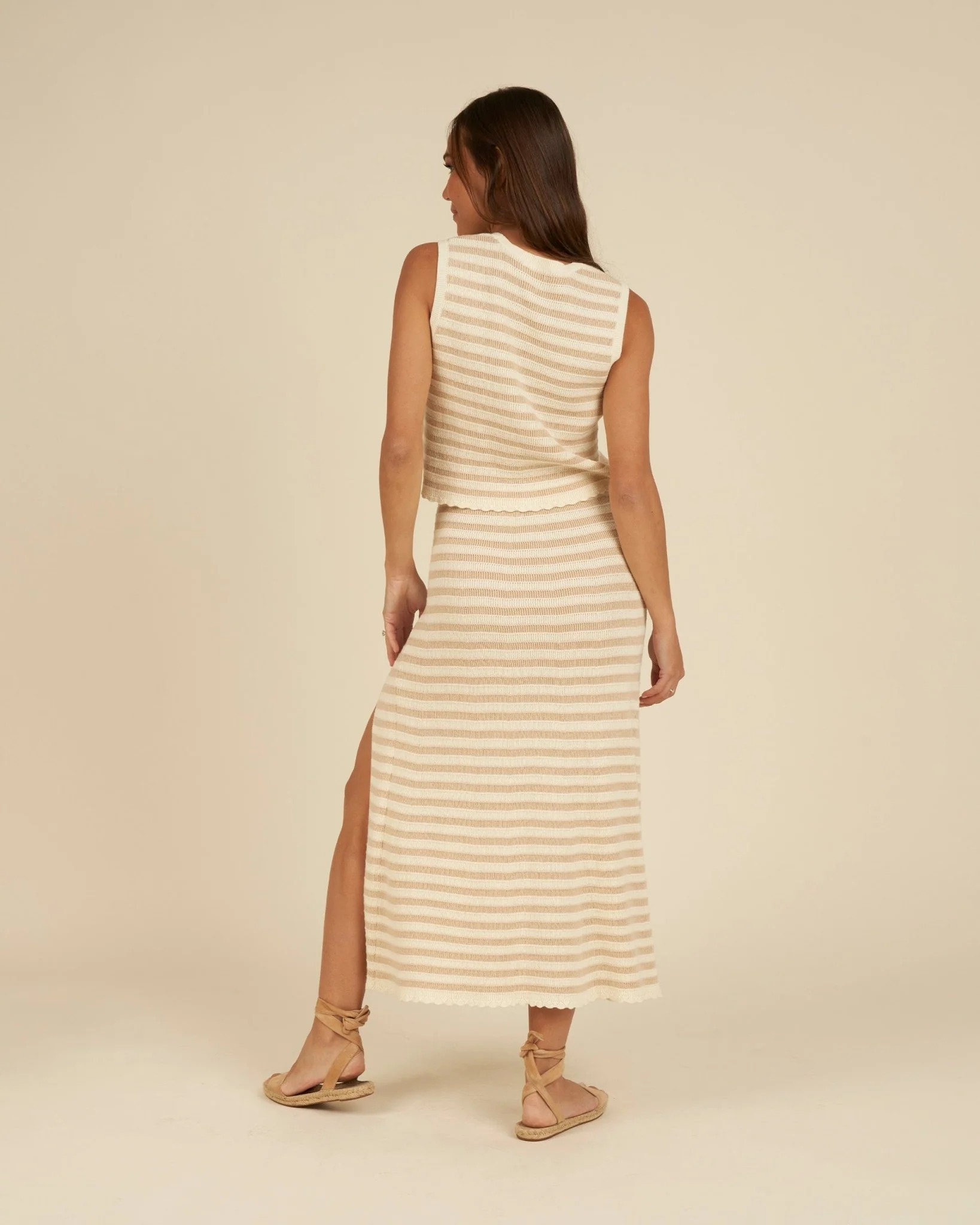 Knit Midi Skirt | Sand Stripe - Image 7