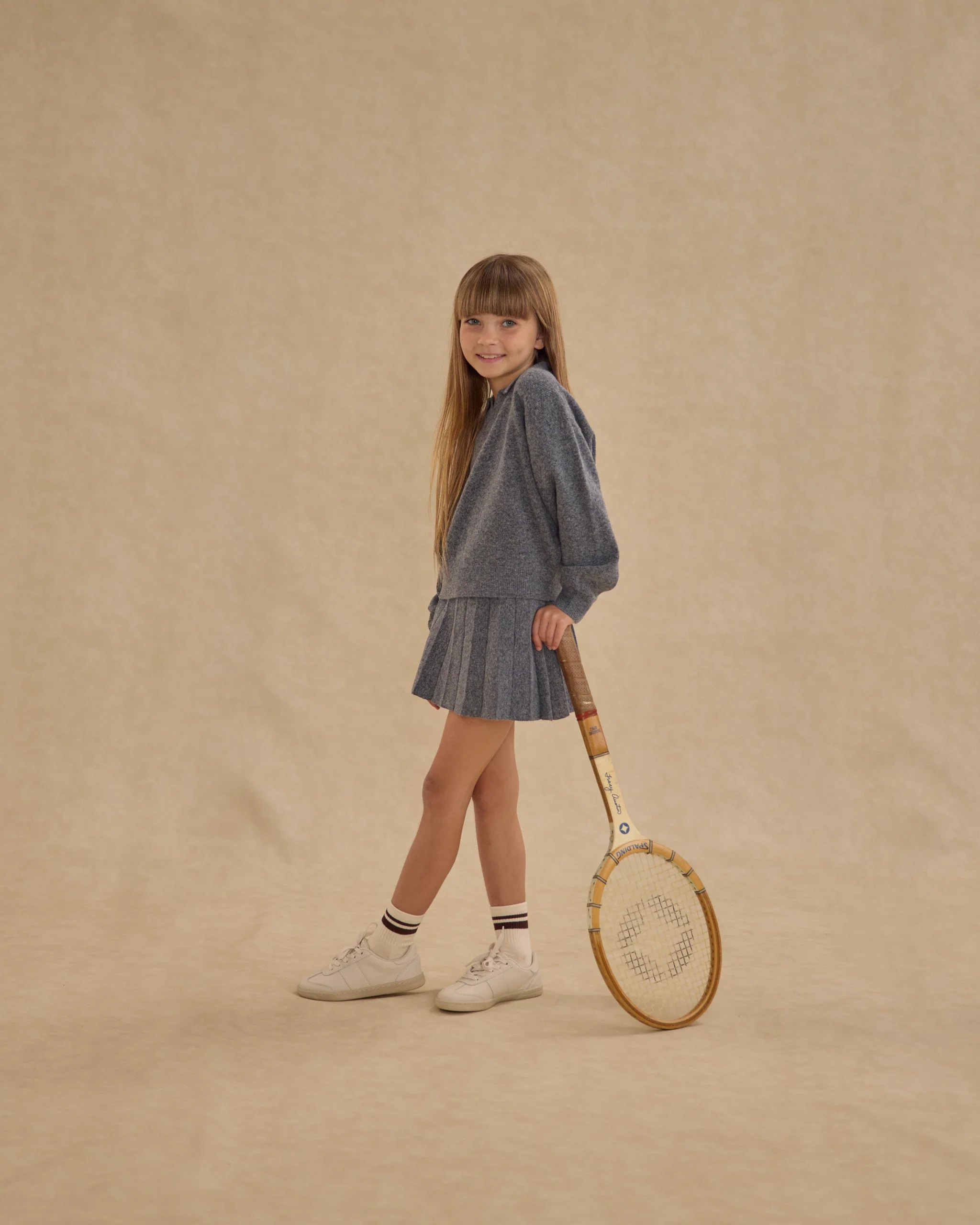 Knit Pleated Skirt || Heathered Grey - Image 5