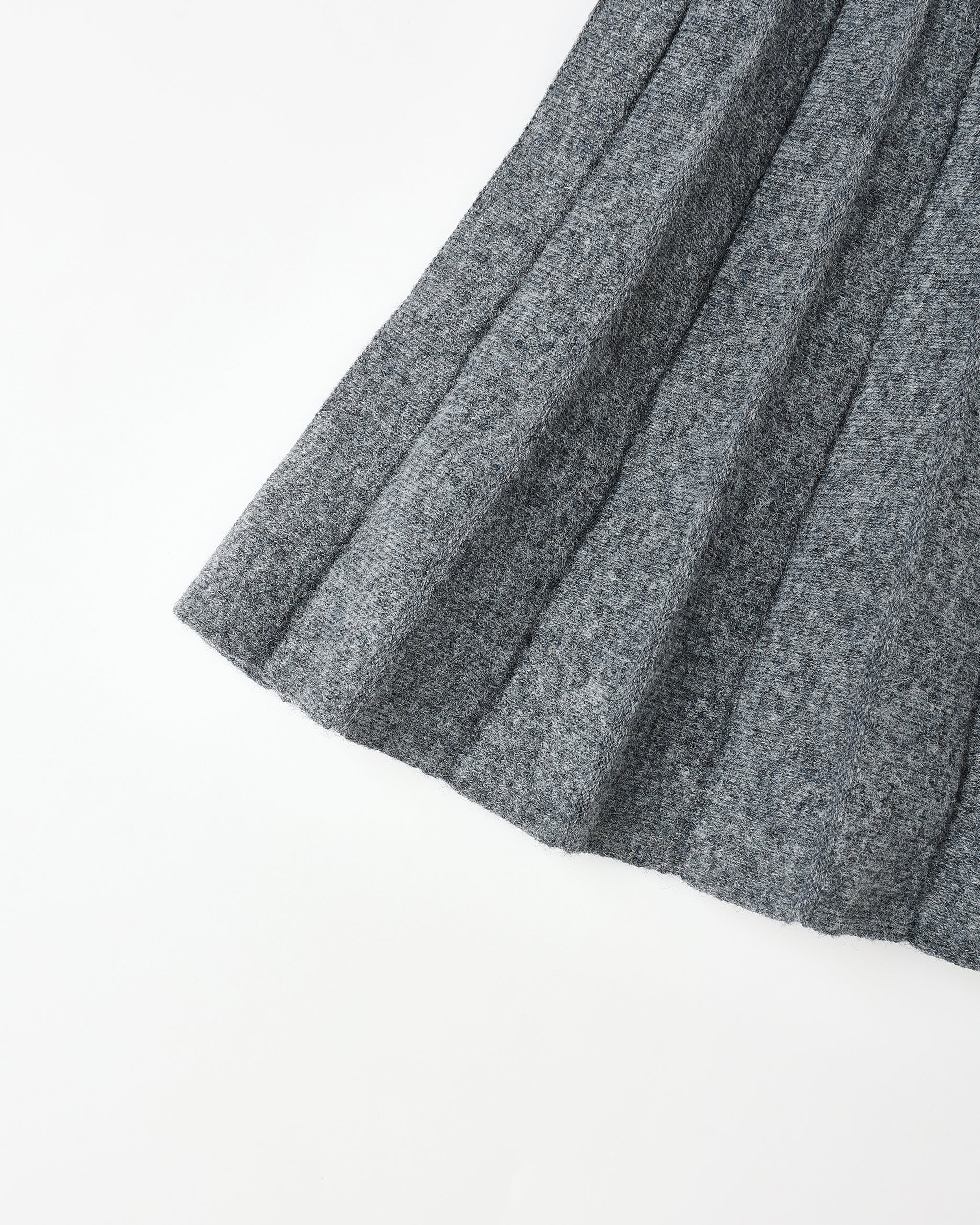 Knit Pleated Skirt || Heathered Grey - Image 8