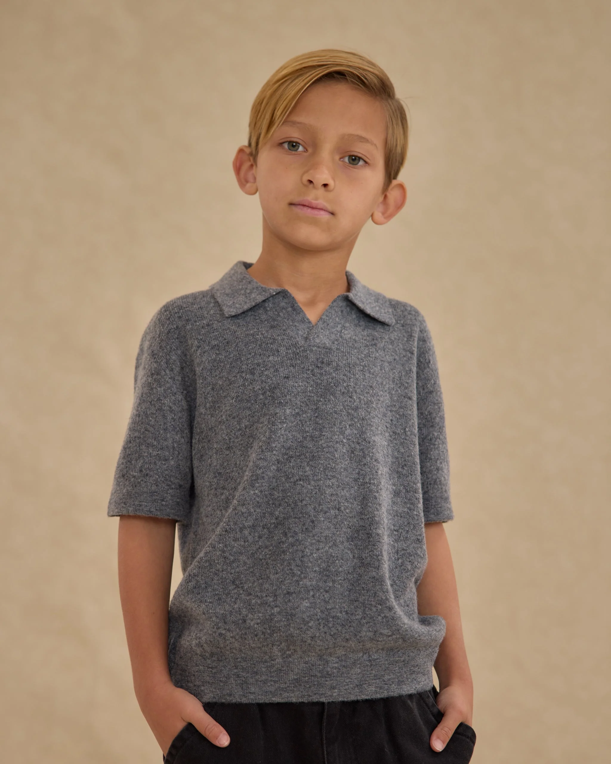 Knit Polo || Heathered Grey - Image 2