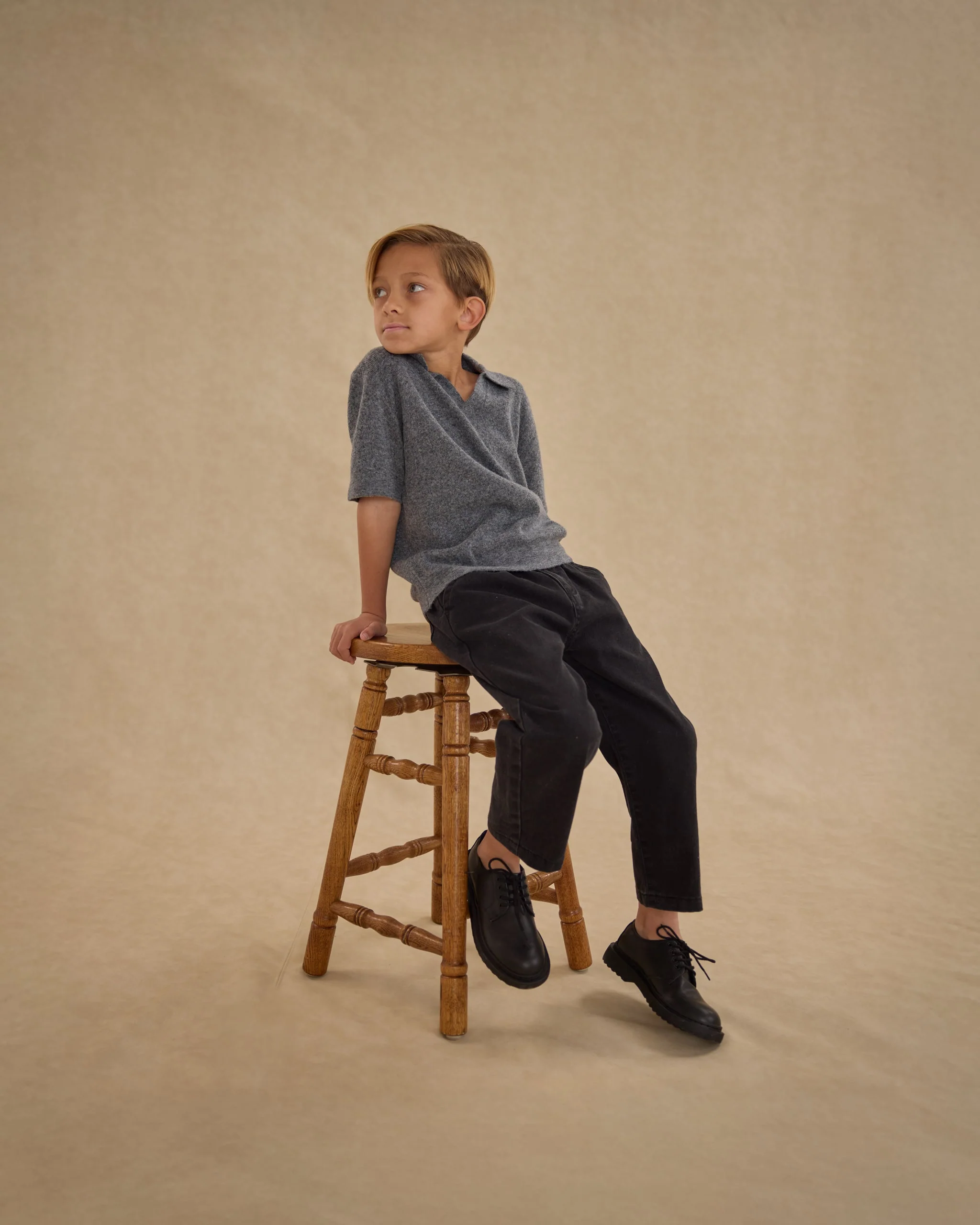 Knit Polo || Heathered Grey - Image 6