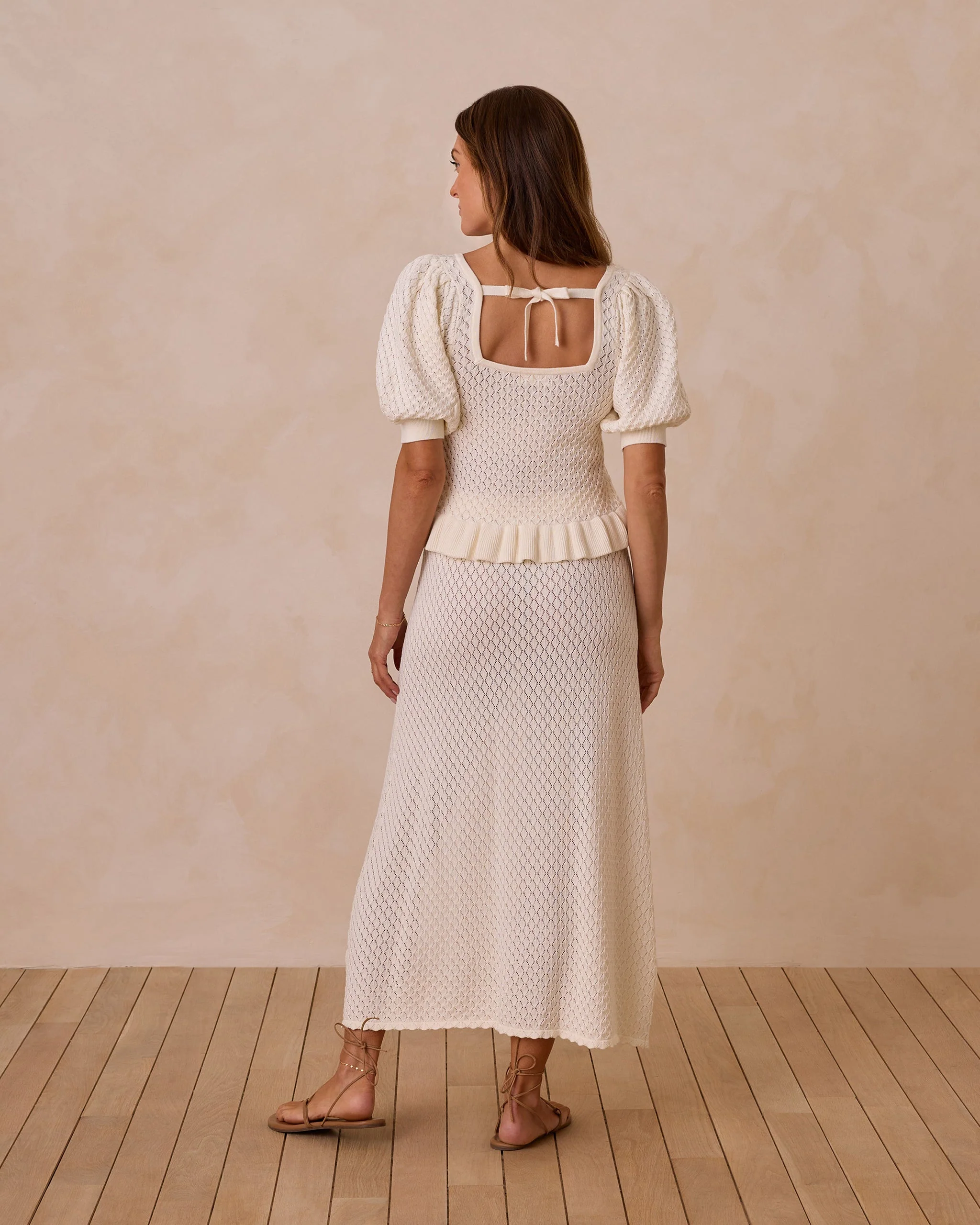 Knit Puff Sleeve Top || Ivory - Image 2