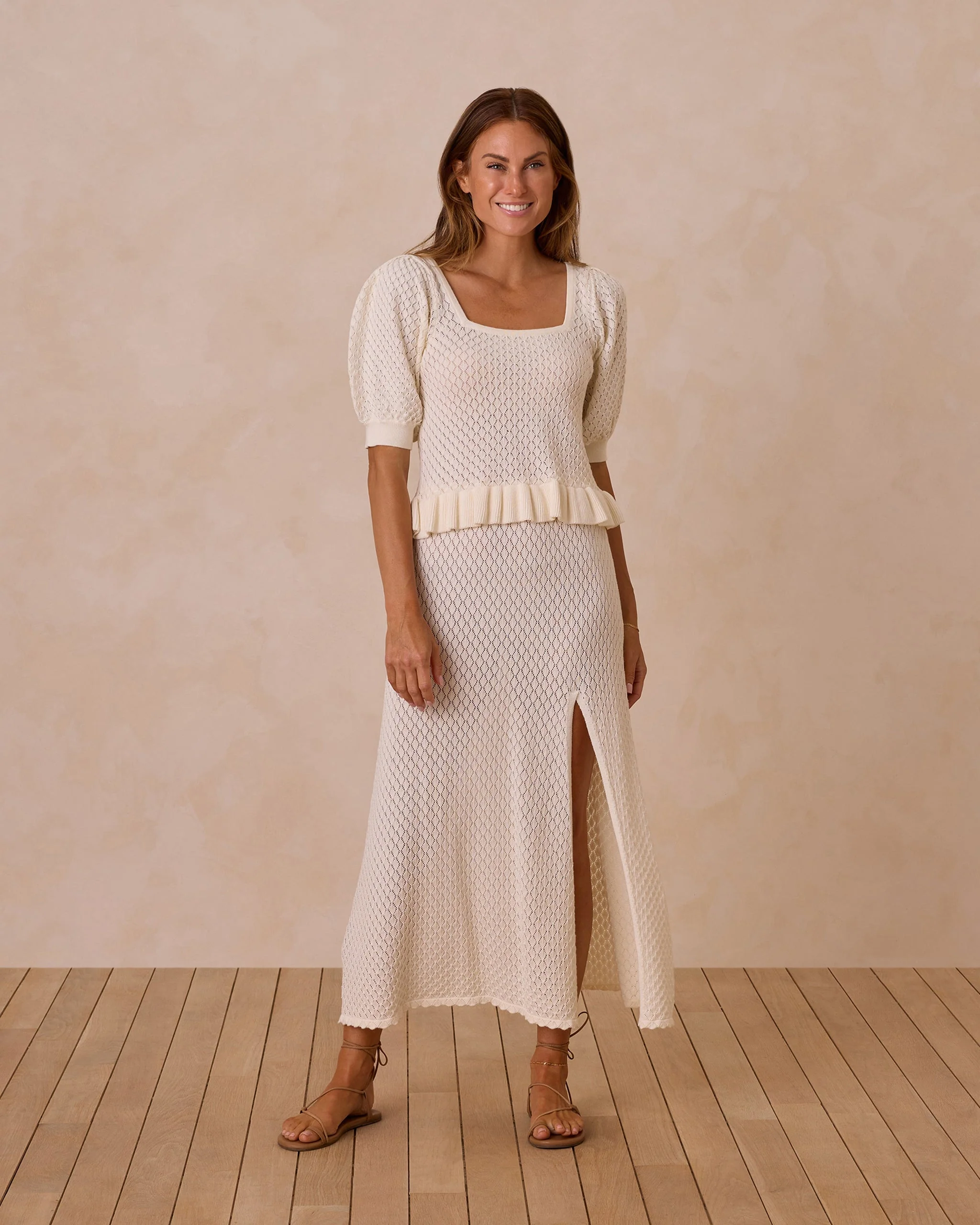 Knit Puff Sleeve Top || Ivory - Image 4