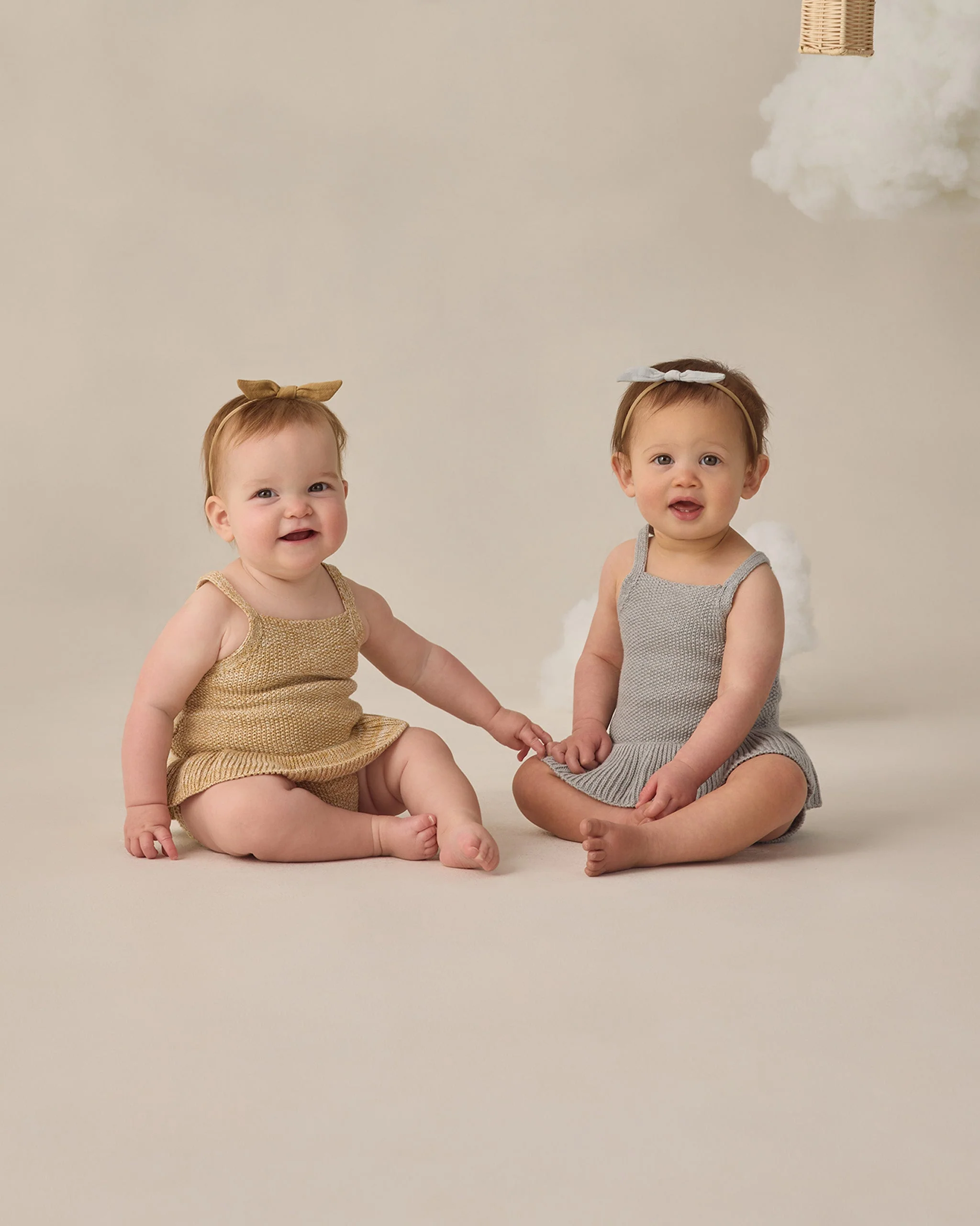 Knit Ruffle Romper Heathered Honey - Image 5
