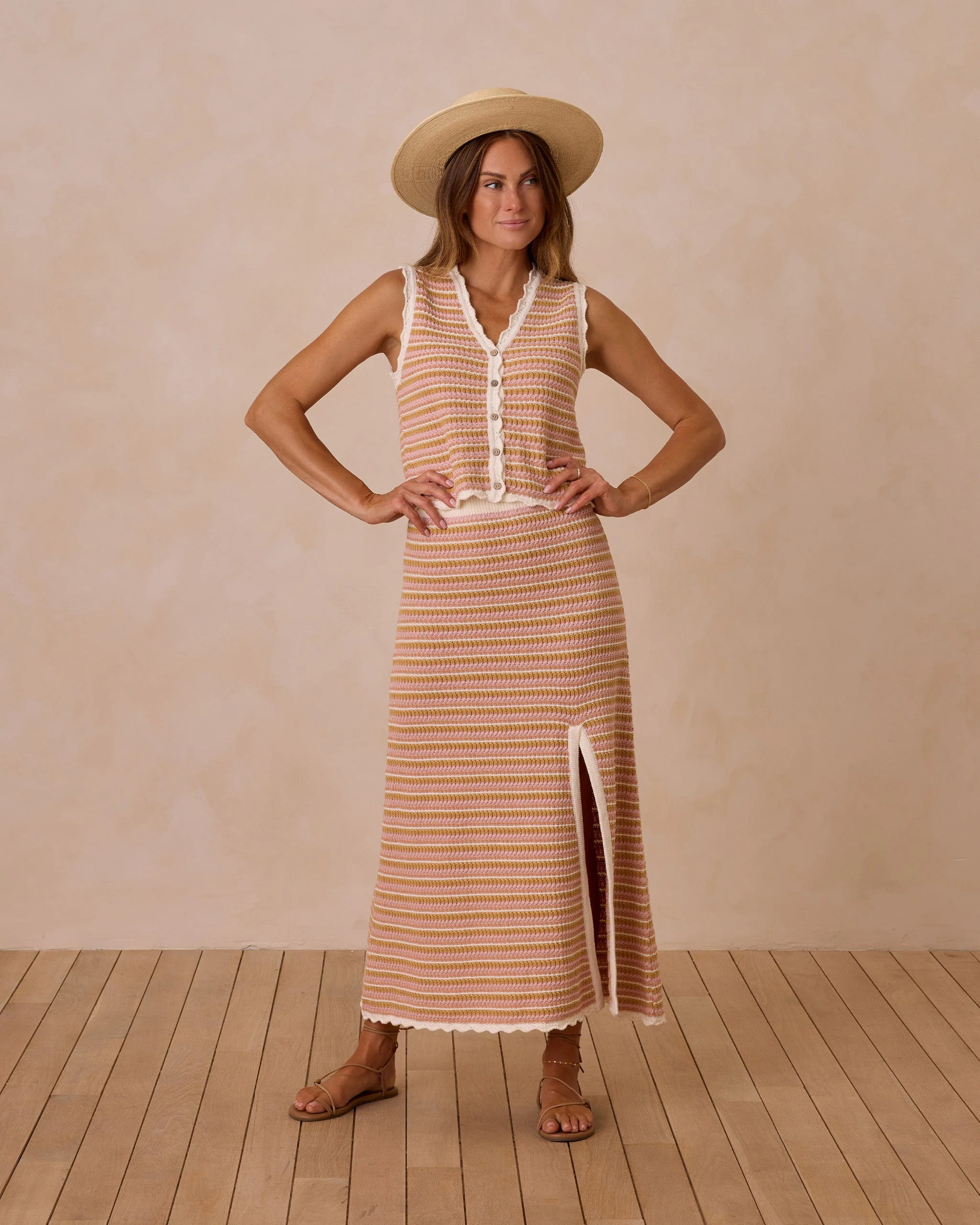 Knit Vest | Pink Stripe - Image 4