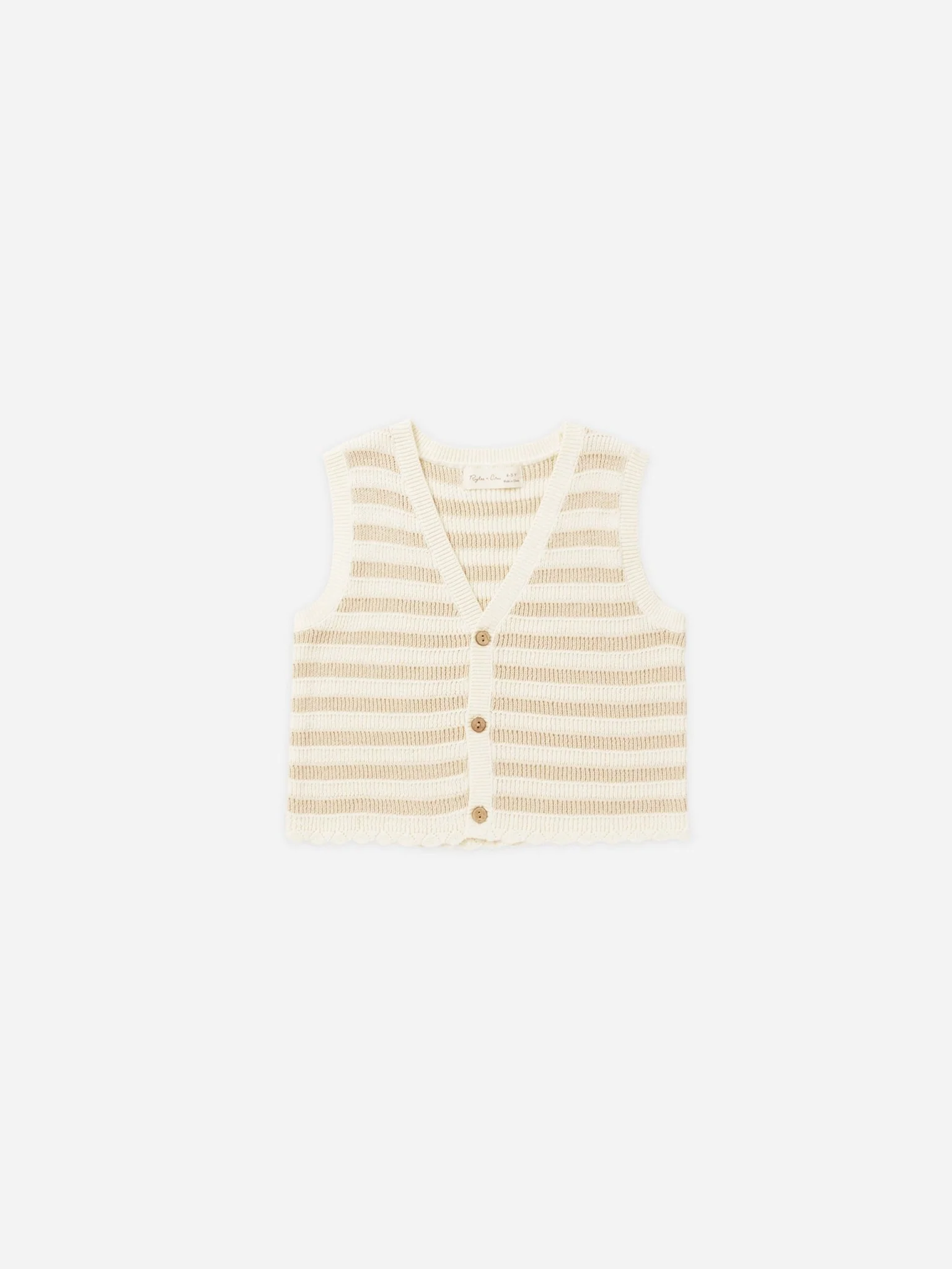 Knit Vest  ||  Sand Stripe - Image 2