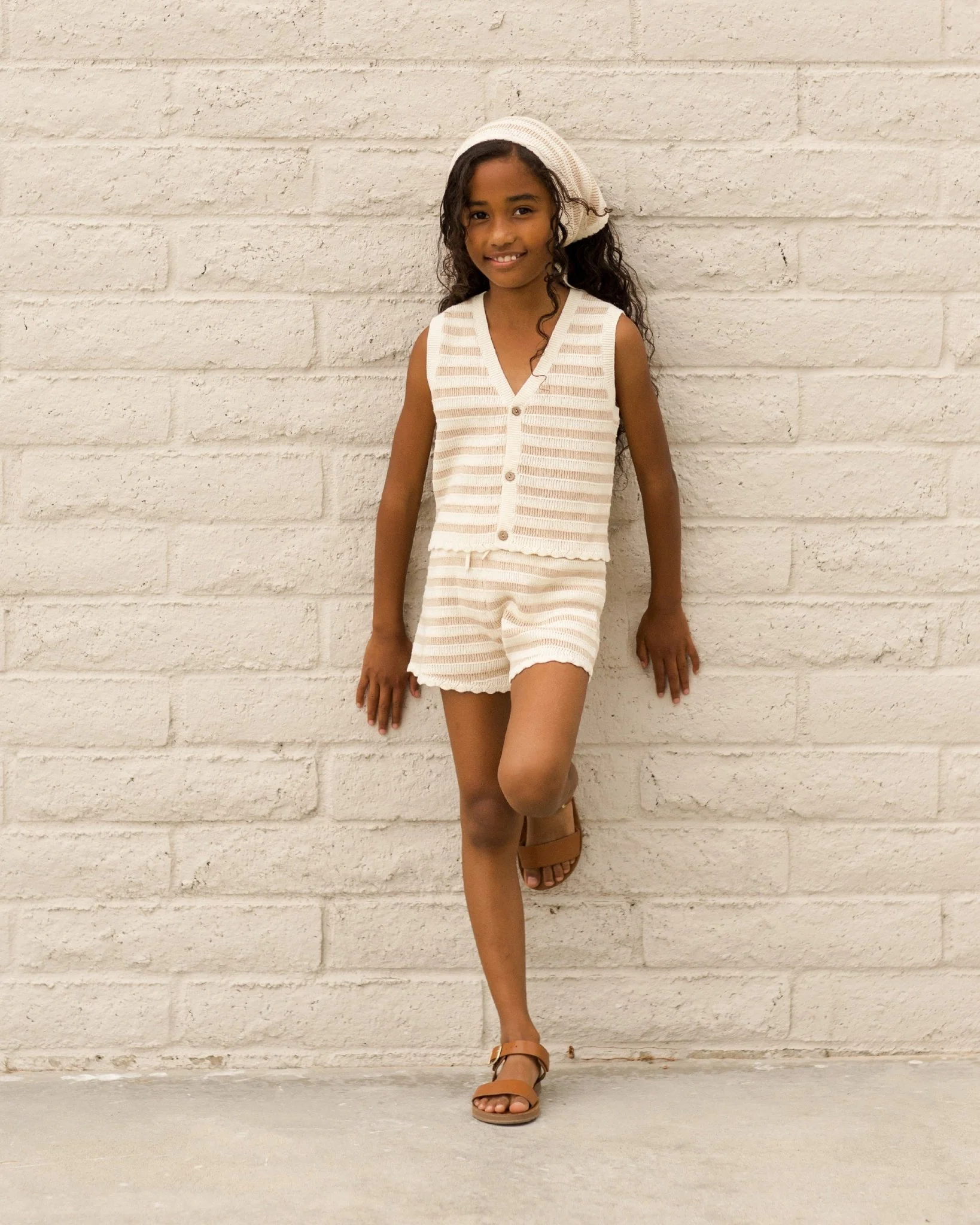 Knit Vest  ||  Sand Stripe - Image 4