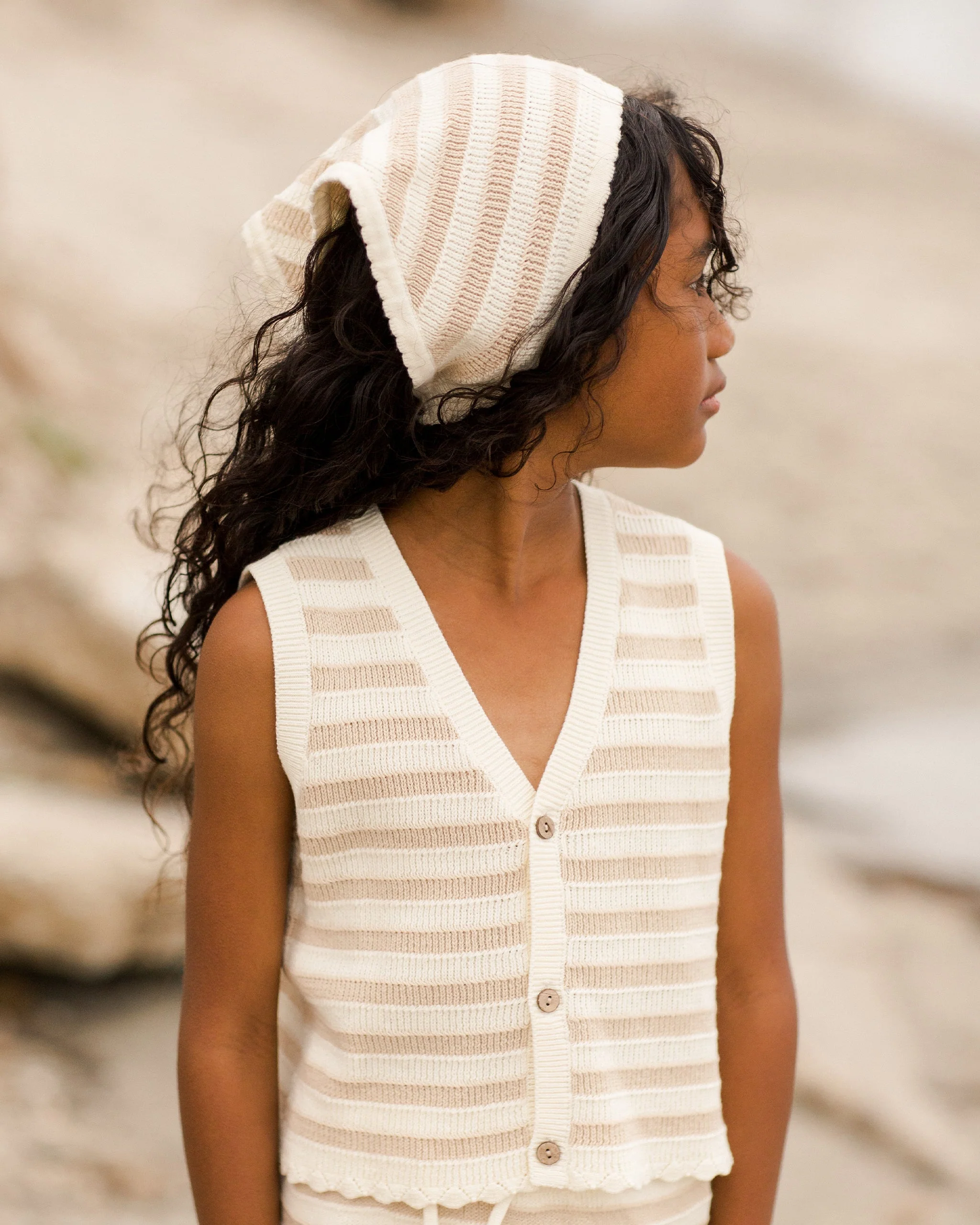 Knit Vest  ||  Sand Stripe - Image 5