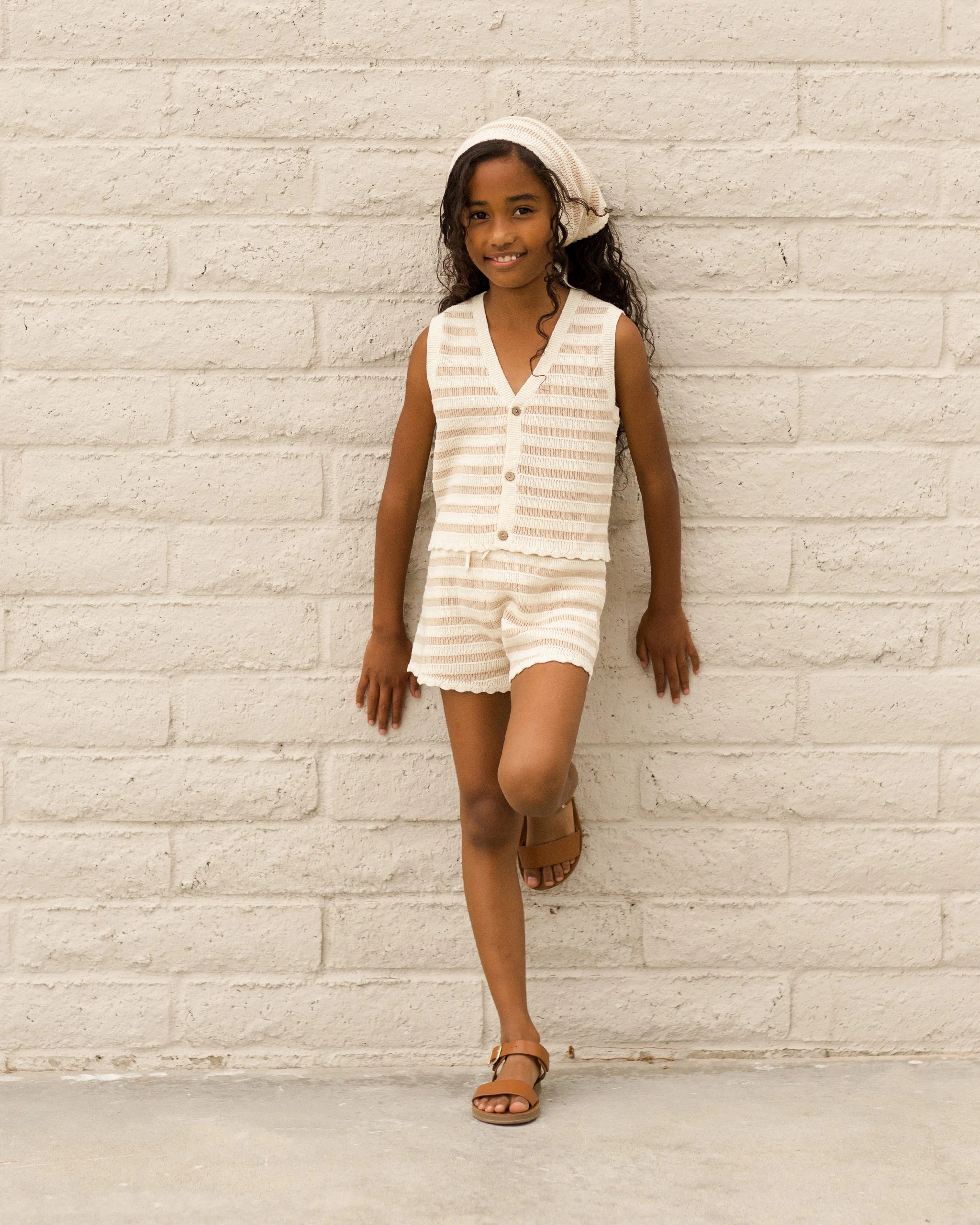 Knit Vest  ||  Sand Stripe - Image 6