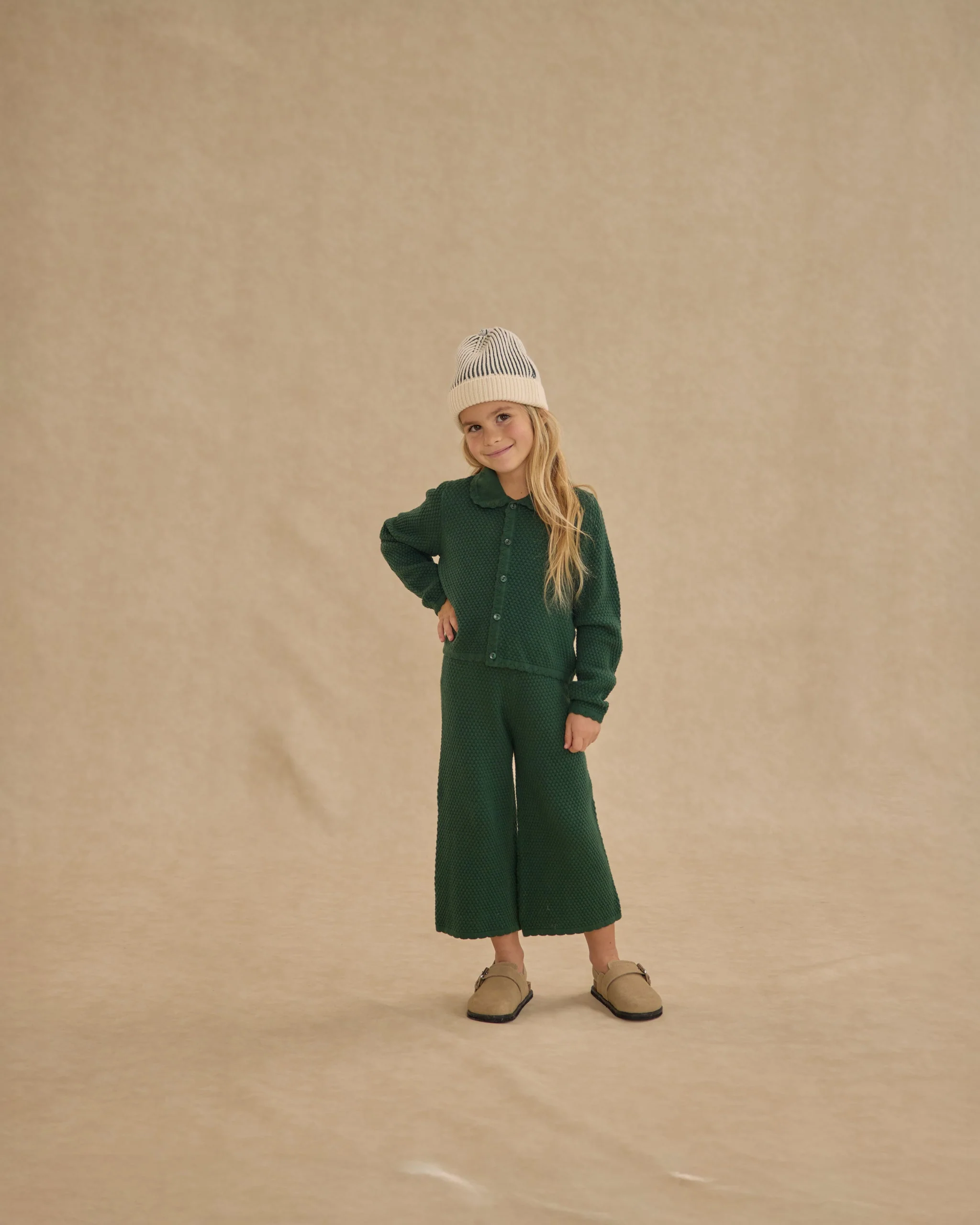 Knit Wide Leg Pant || Green - Image 2